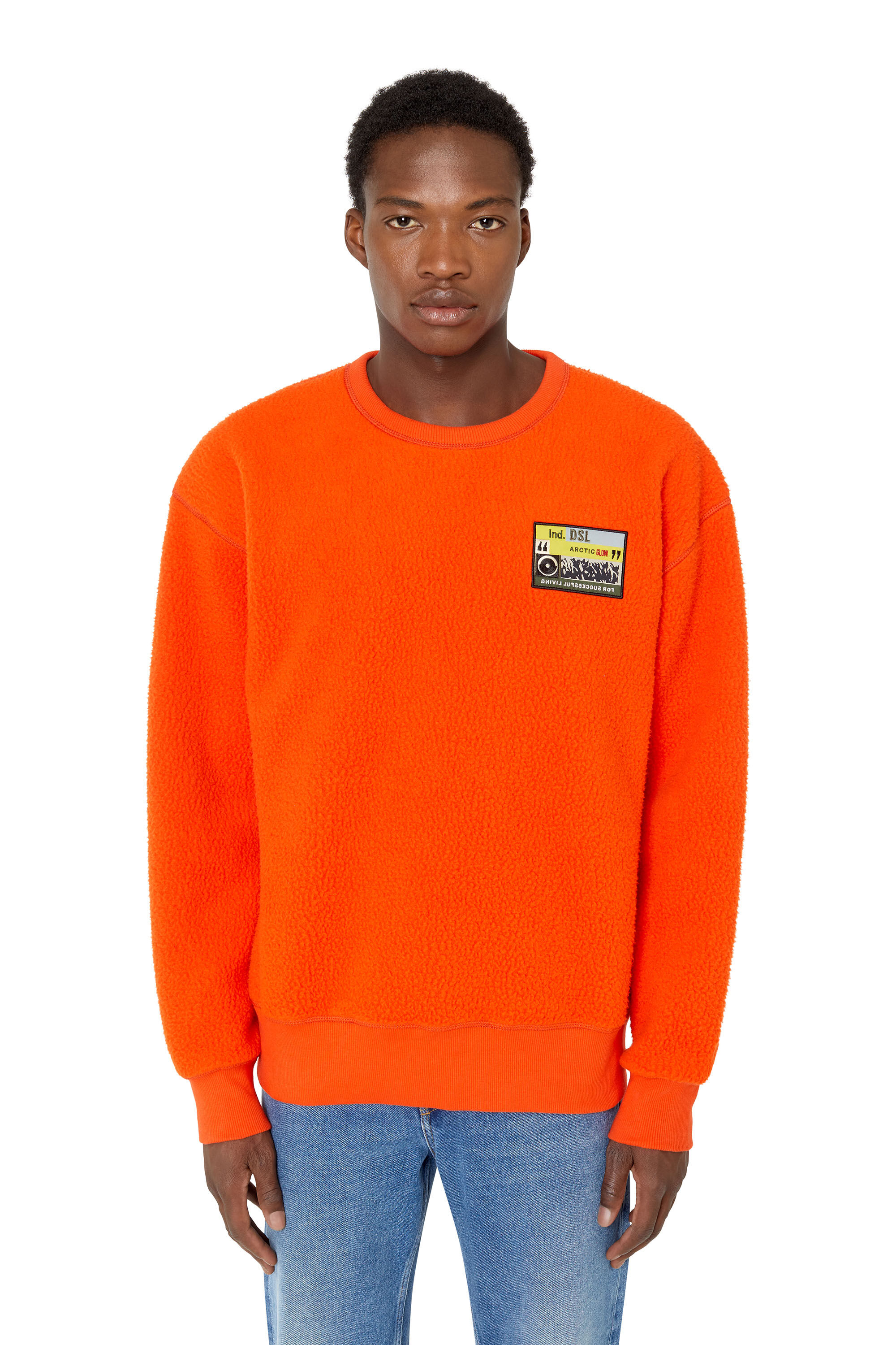 S MAST REV Man Reversible sweatshirt with logo patch Diesel