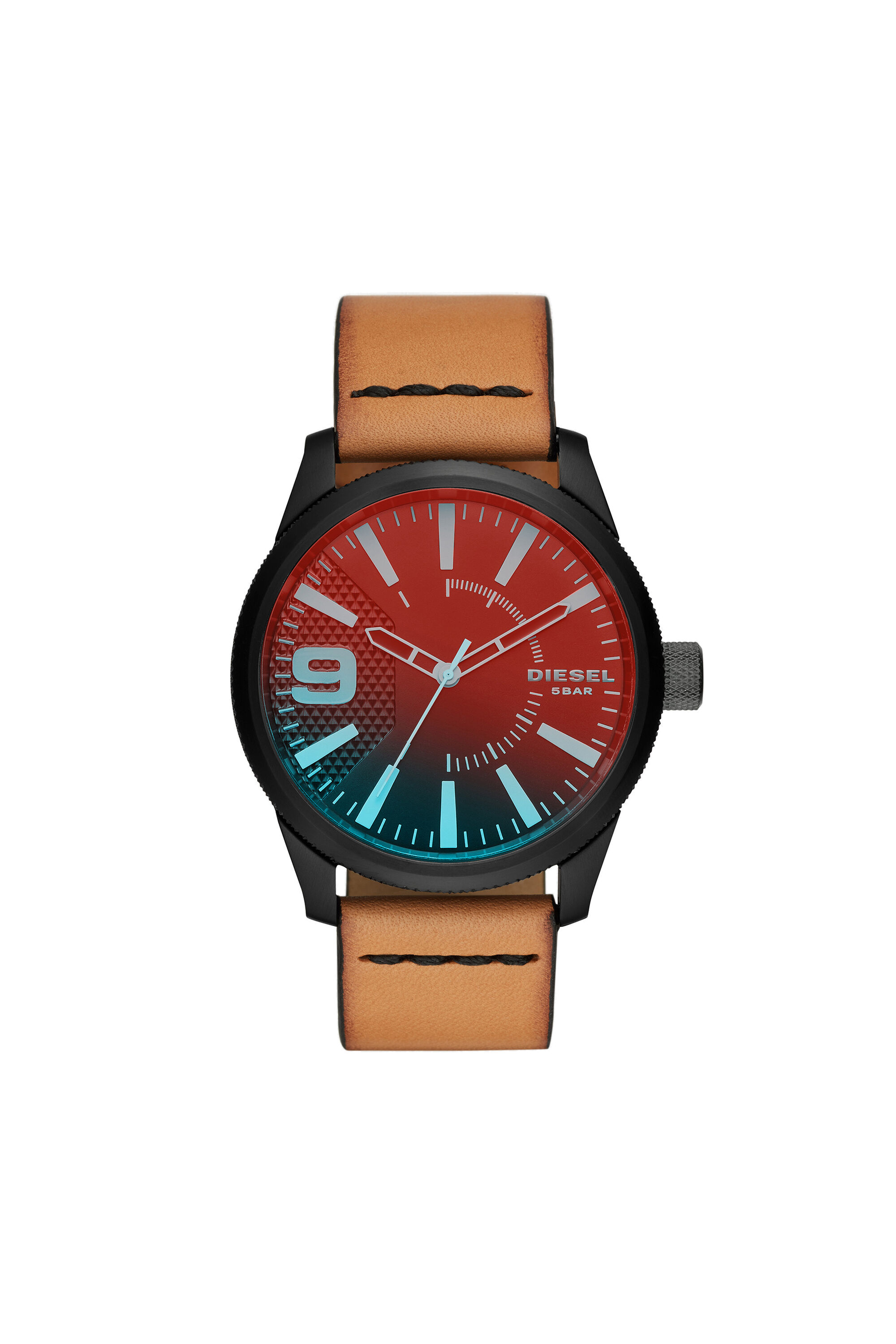Diesel - DZ1860, Male's Rasp Nsbb brown watch with iridescent lens, 46 mm in Brown - 1