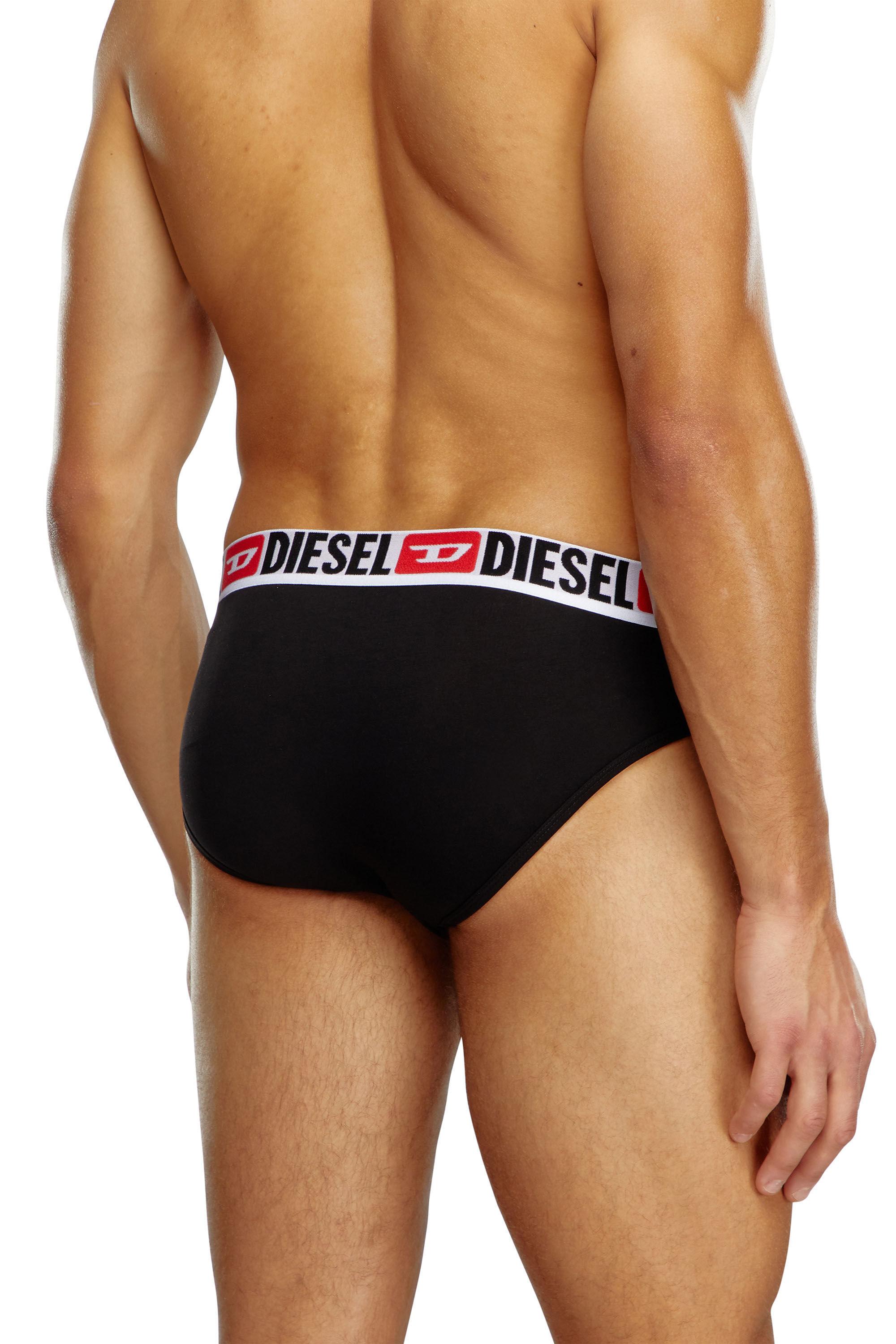 Diesel - UMBR-ANDRETHREEPACK, Male Three-pack of solid-colour briefs in Black - Image 4
