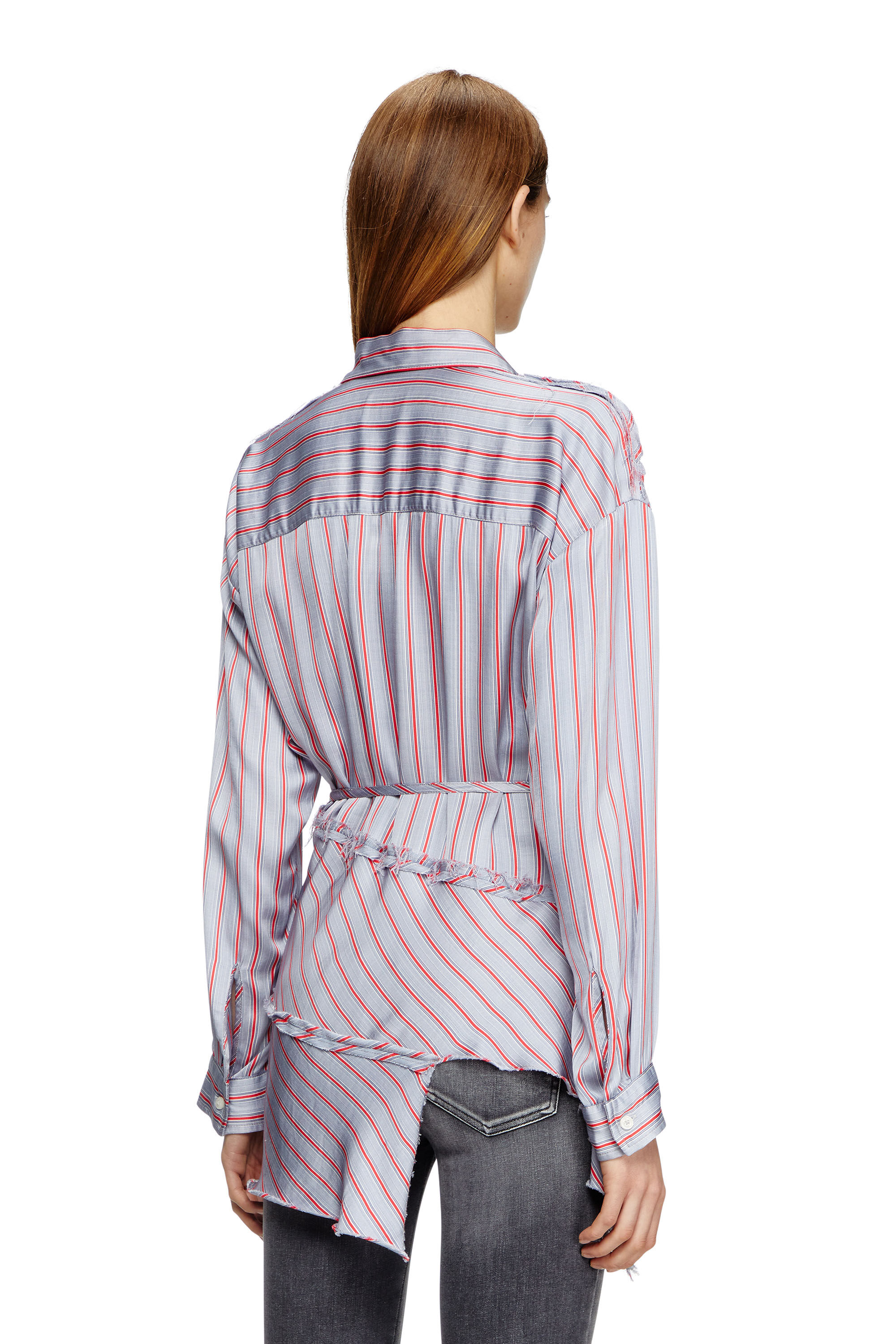 Diesel - C-RAZY, Female's Asymmetrical wrap shirt in Violet/Pink - 4