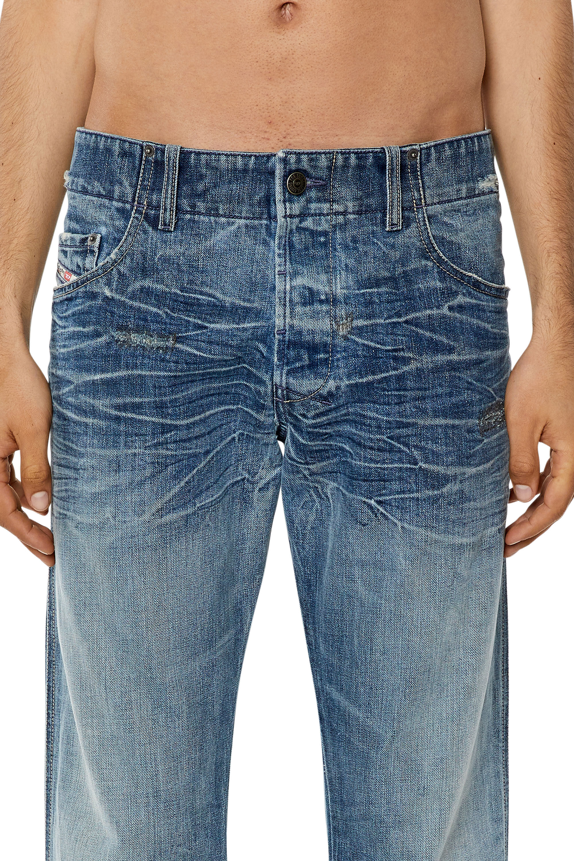Diesel - Bootcut Jeans D-Backler 09I01, Male's Bootcut Jeans - D-Backler in Medium Blue - 5