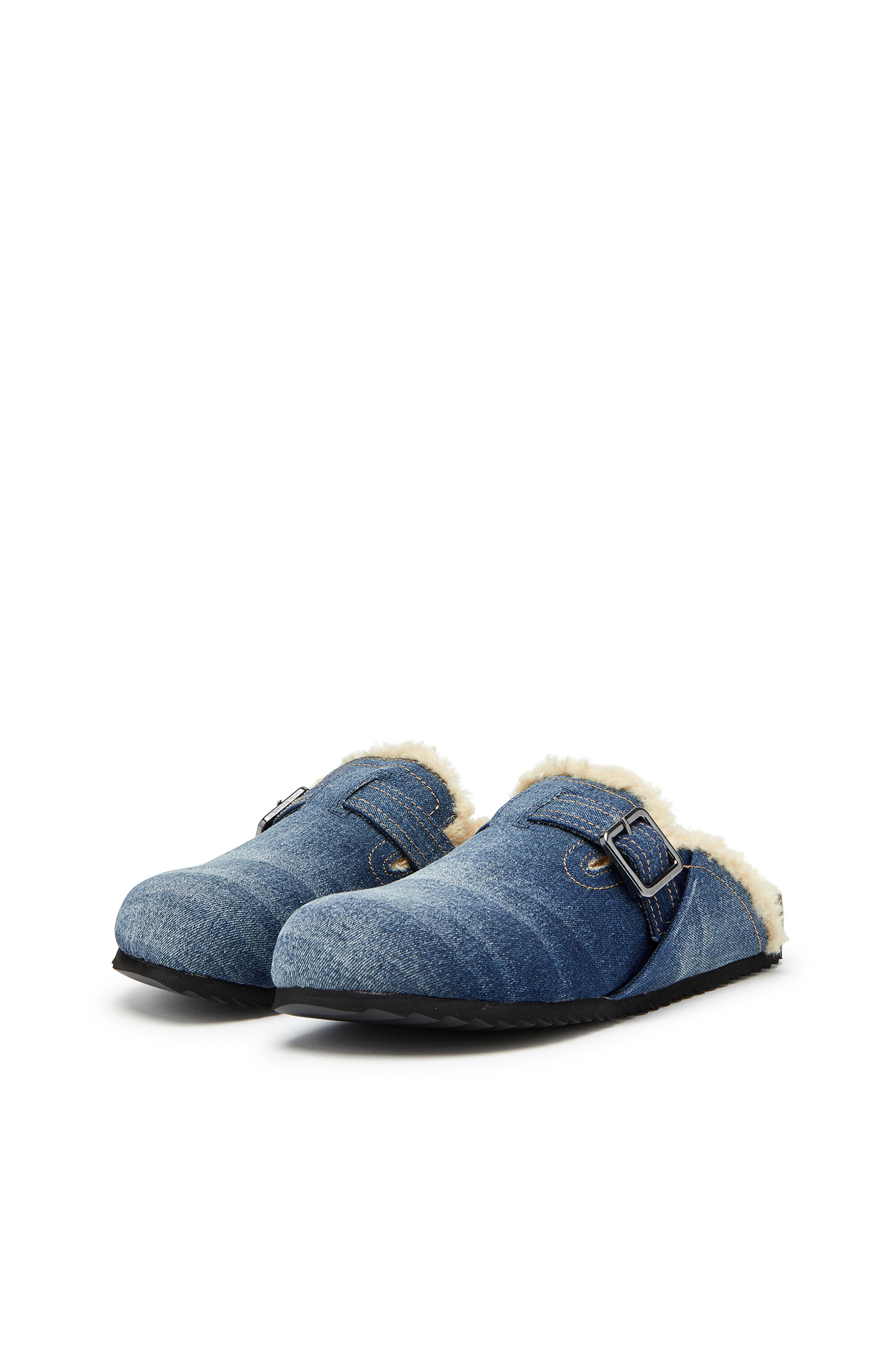Diesel - D-WOODSTOCK X, Male's D-Woodstock-Denim mules with fluffy lining in Blue - 3