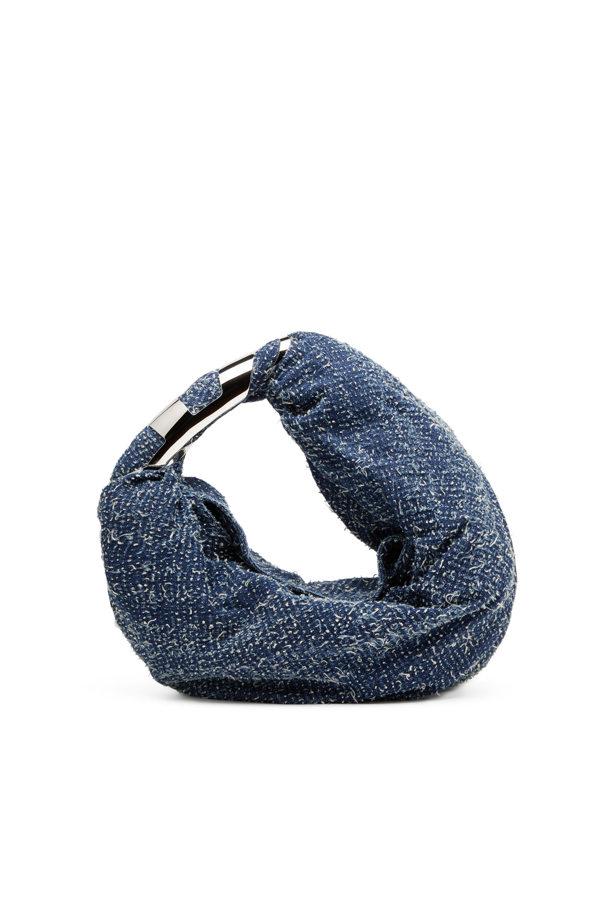 Diesel - GRAB-D HOBO S, Female's Grab-D S-Hobo bag in bouclé denim in Blue - 1