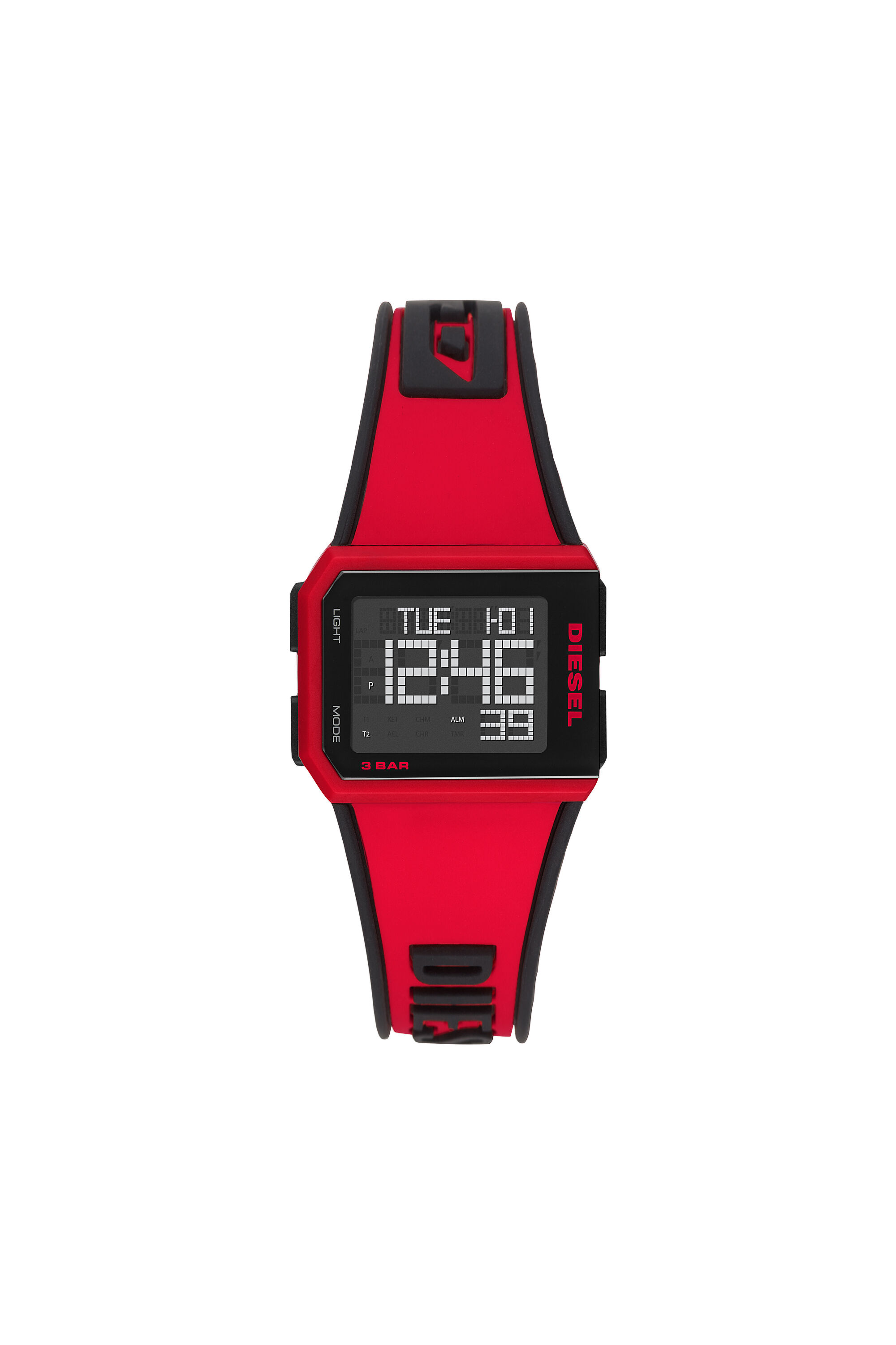 Red and black shop diesel watch