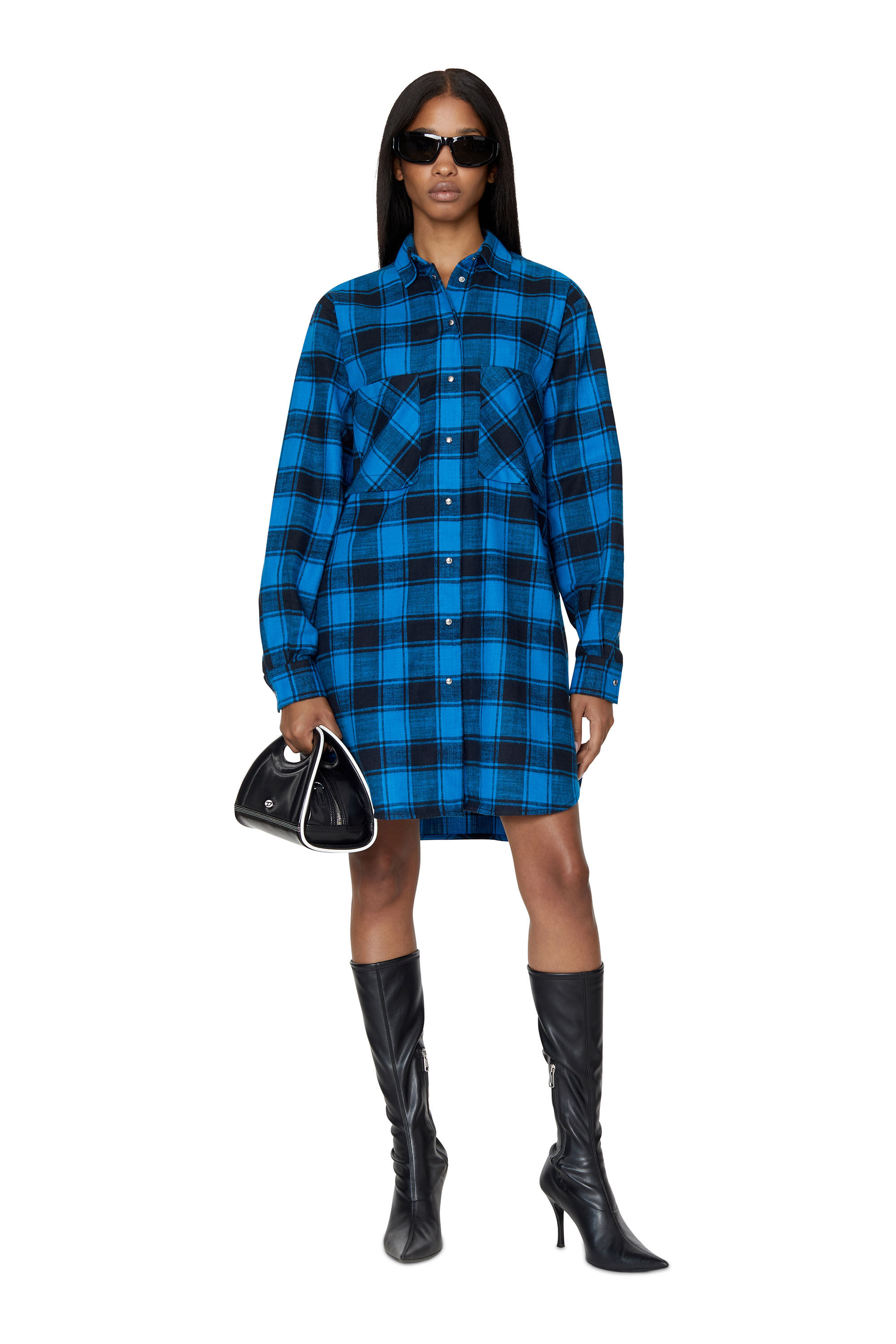 Robe chemise à carreaux femme online