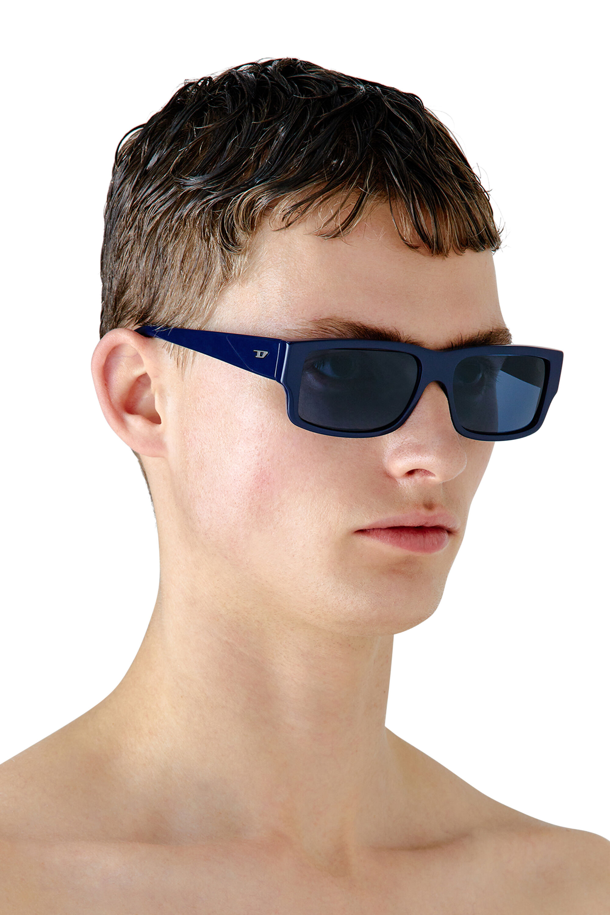 Diesel - 0DL2003 SIZE 57, Lunettes de soleil rectangulaires Homme in Bleu - 4