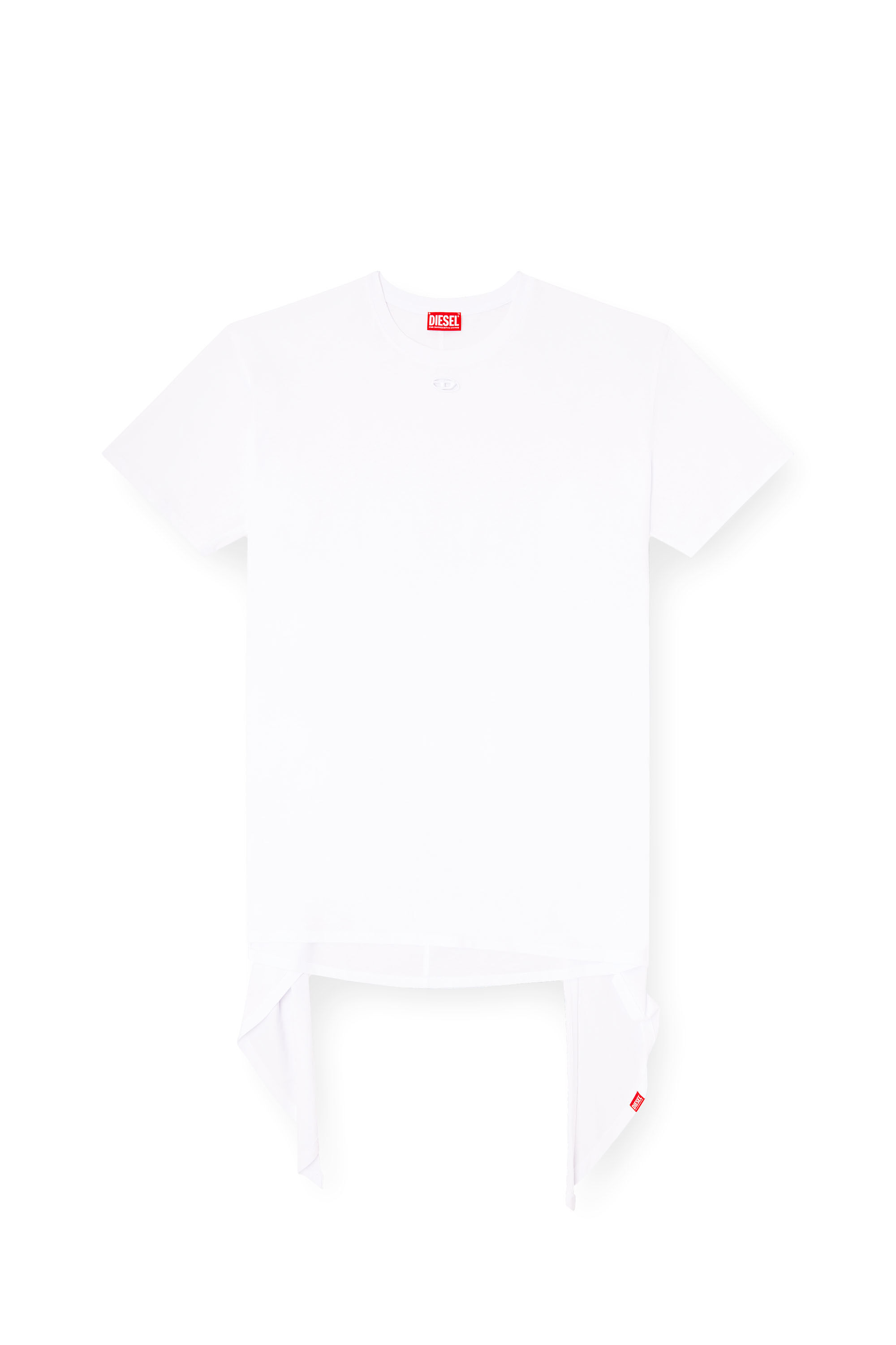 Diesel - D-EIVOR, Female's T-shirt dress with tie front in White - 2