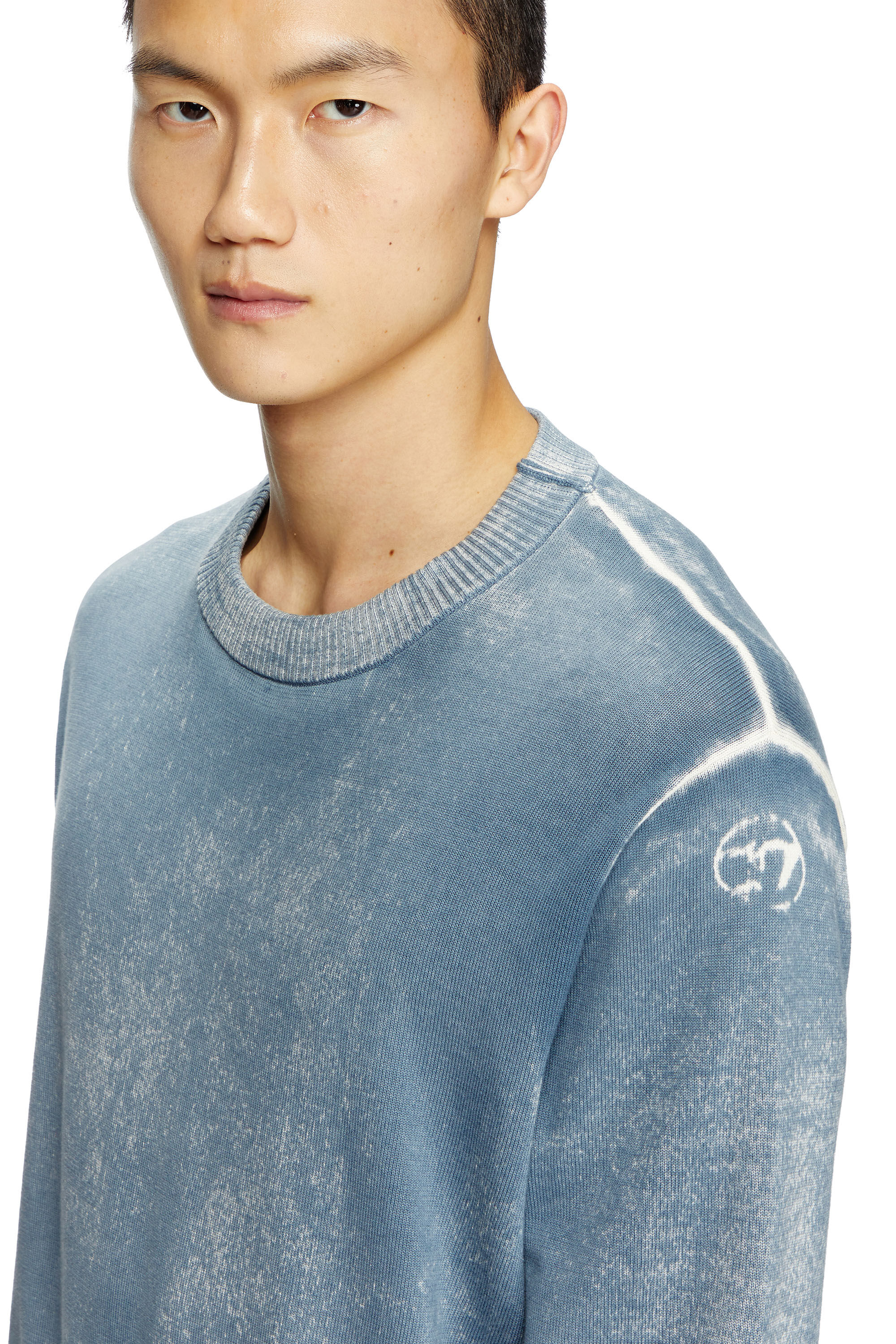 Diesel - K-LARENCE-B, Male's Reverse-print cotton jumper in Light Blue - 5