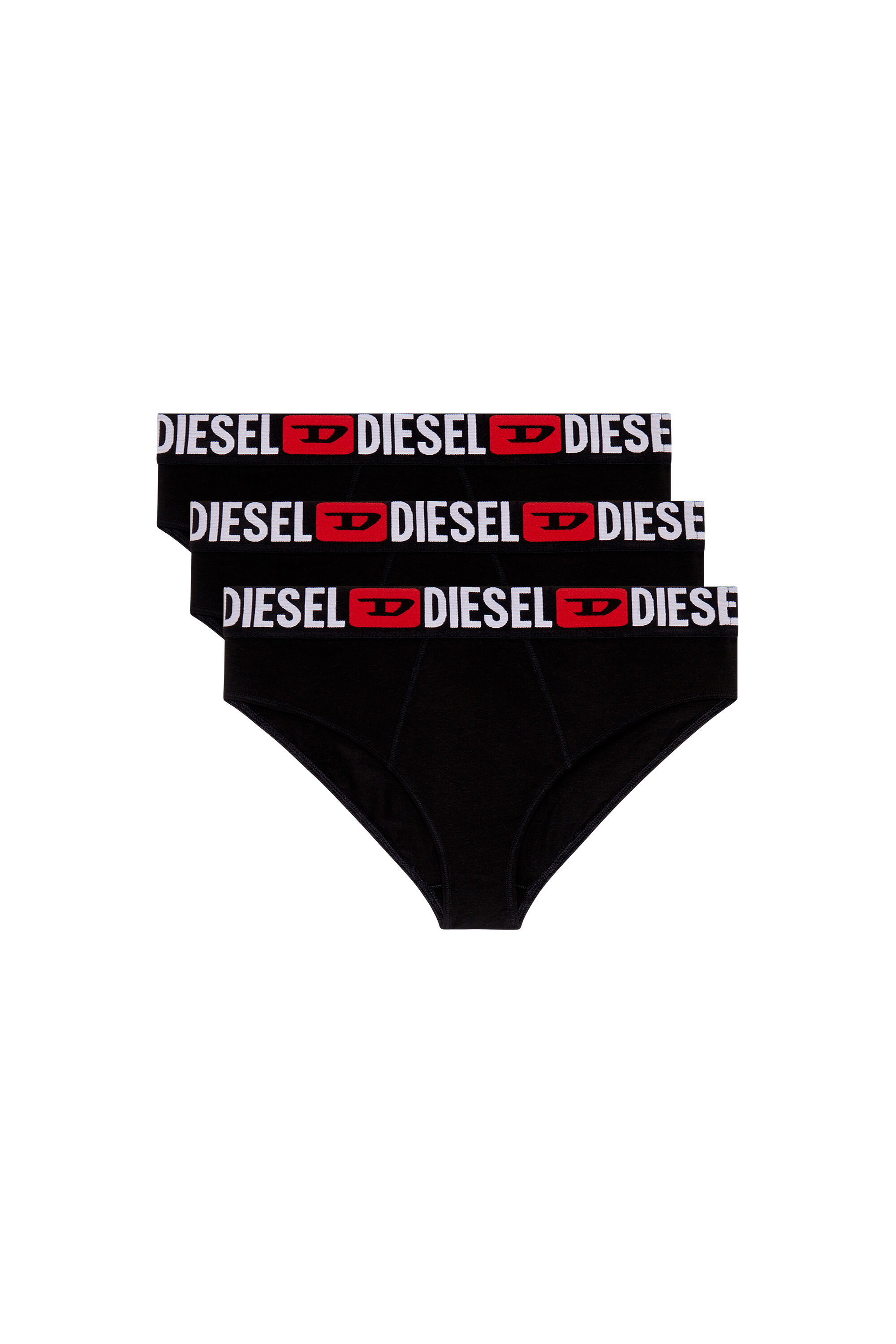 Diesel - UFPN-BLANCA-R-THREEPACK, Lot de trois culottes taille haute côtelées Femme in Noir - 1