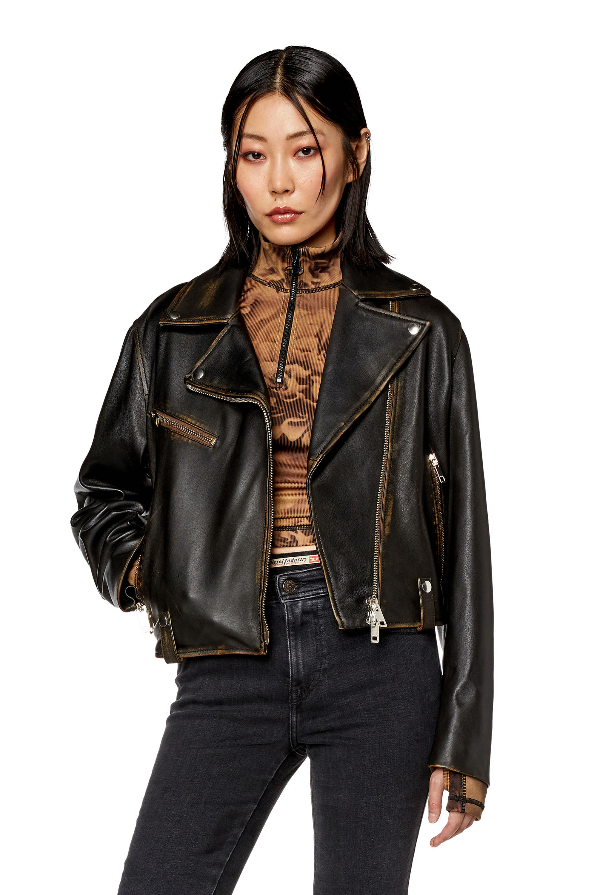 Black leather jacket near me outlet