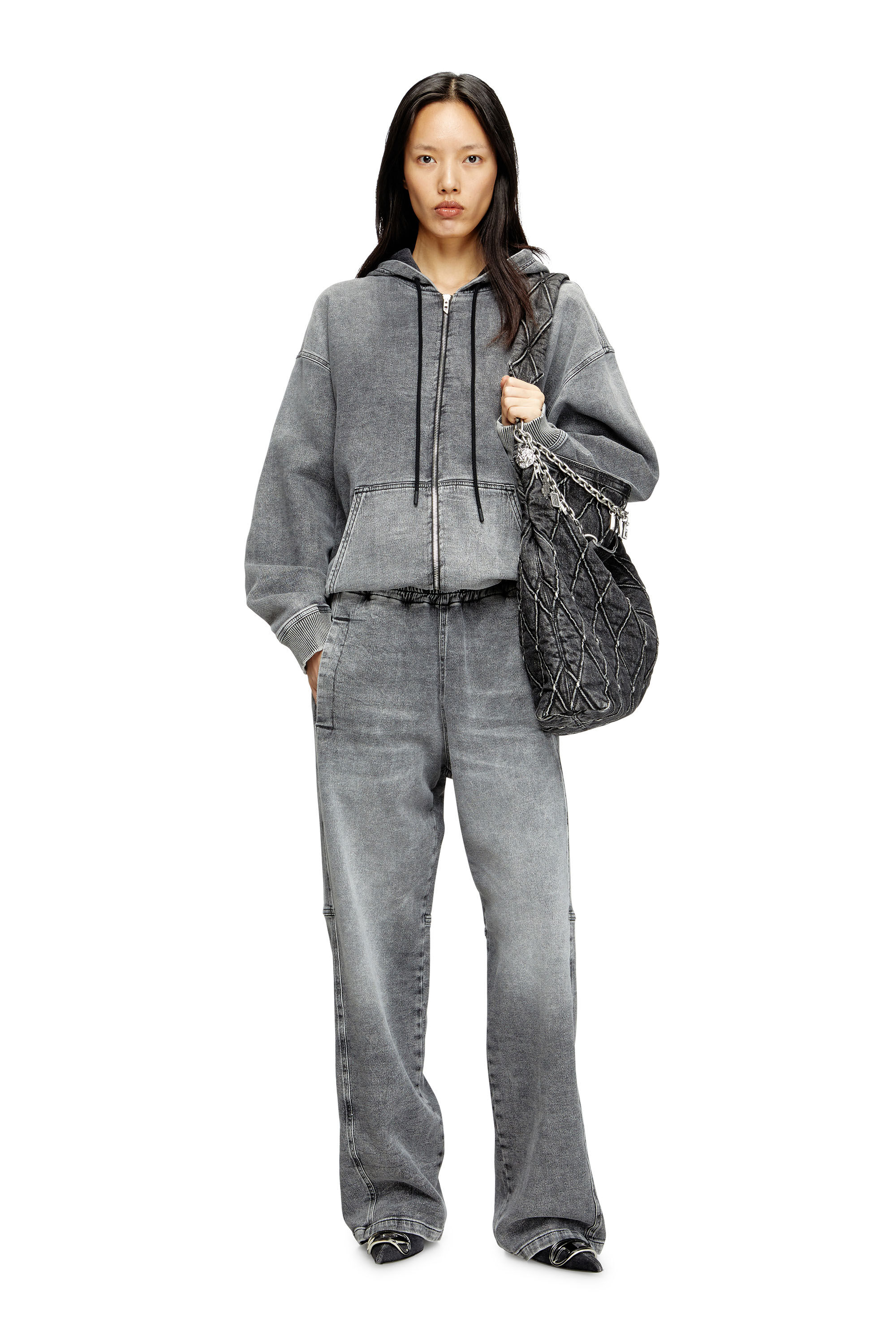 Diesel - Unisex's Relaxed D-Martyans Track Denim 0BEBR, Black/Dark Grey - 6