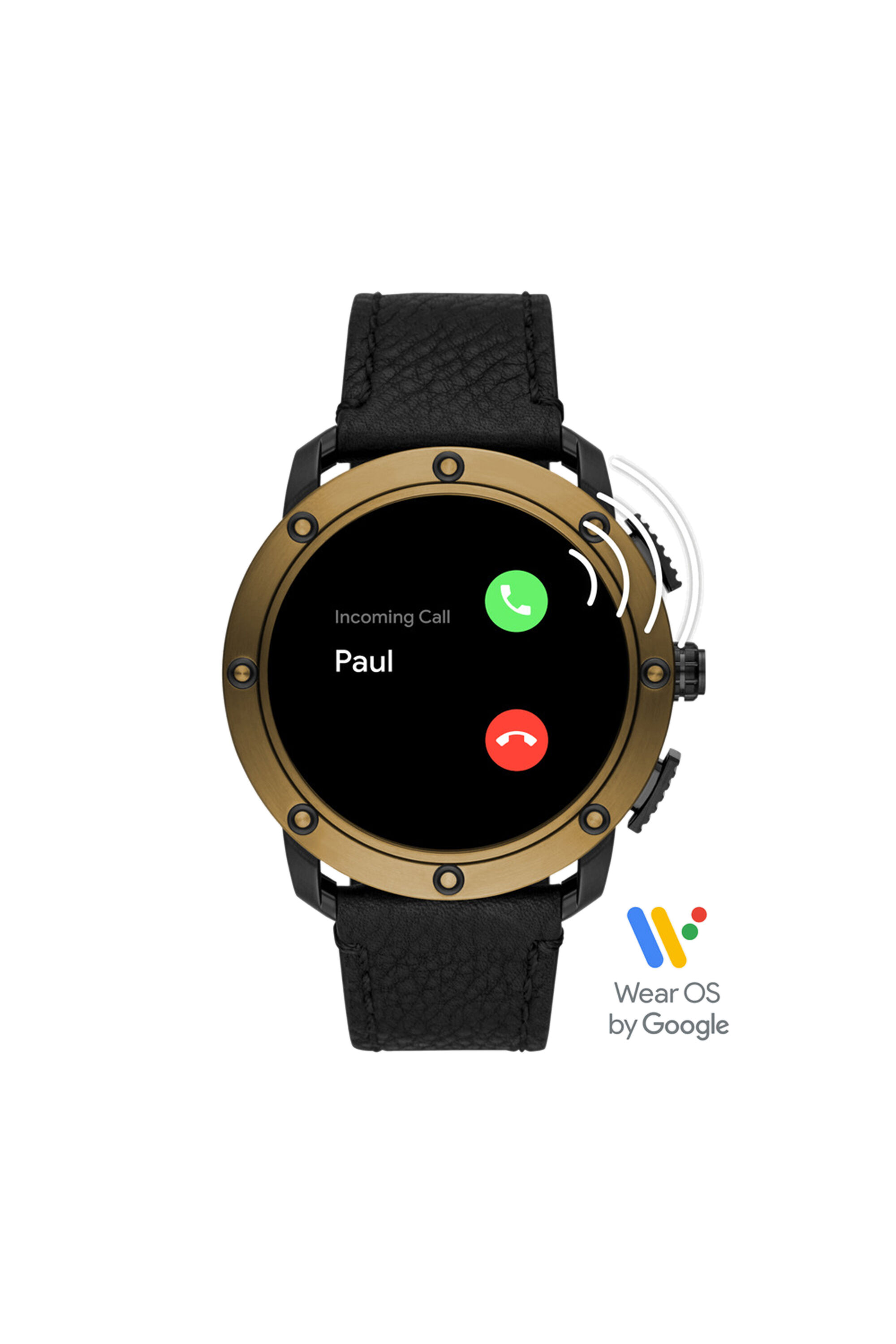 Diesel - DT2016, Male's Axial Smartwatch - Bronze Stainless Steel and Black Leather in Black/Bronze - 6