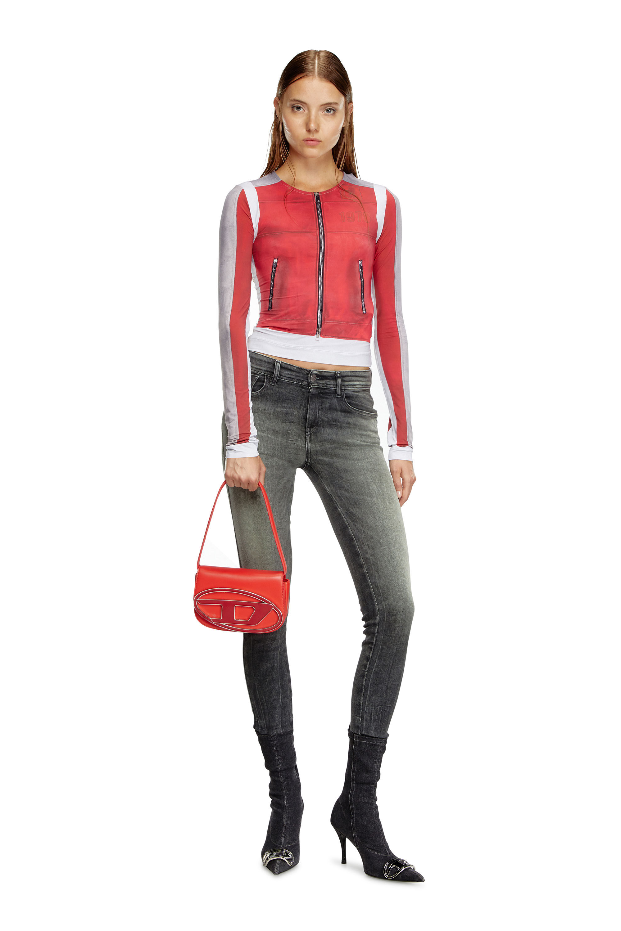 Diesel - 1DR, Female's 1DR-Iconic shoulder bag in nappa leather in Red - 6