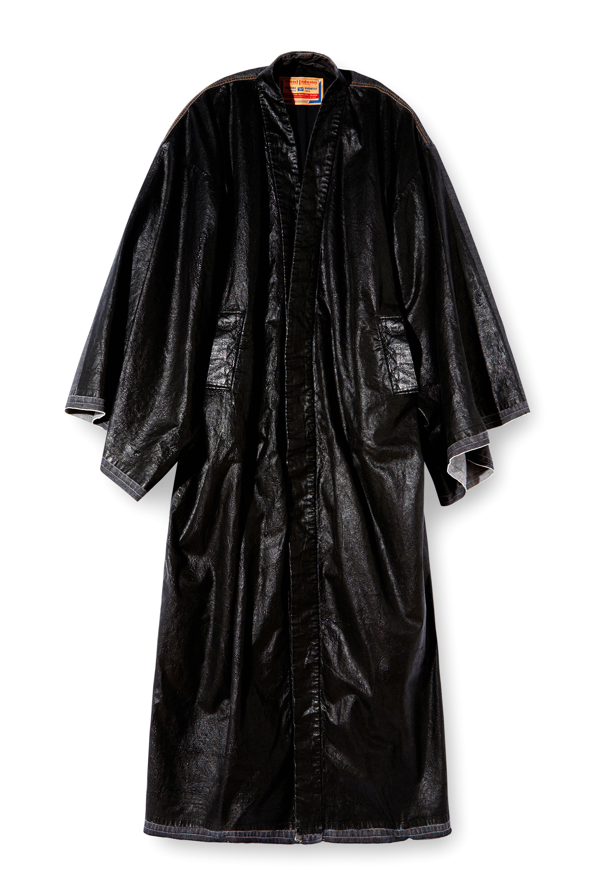 Diesel - D-D-KIM, Manteau kimono en denim avec devant enduit Mixte in Noir - 2