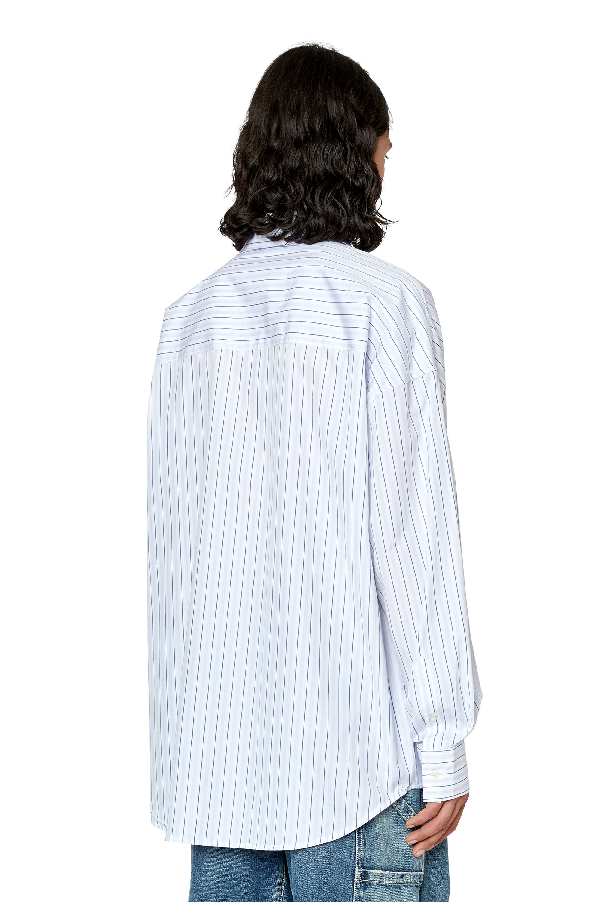 S-DOUBLY-STRIPE Man: Fine cotton shirt with striped pattern | Diesel