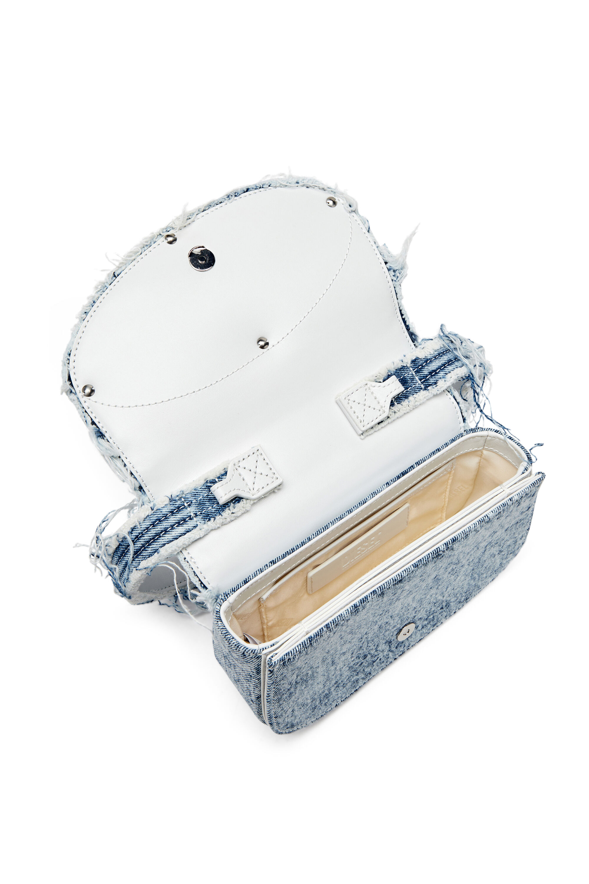 Diesel - 1DR, Female's 1DR-Iconic shoulder bag in frayed denim in Blue - 2