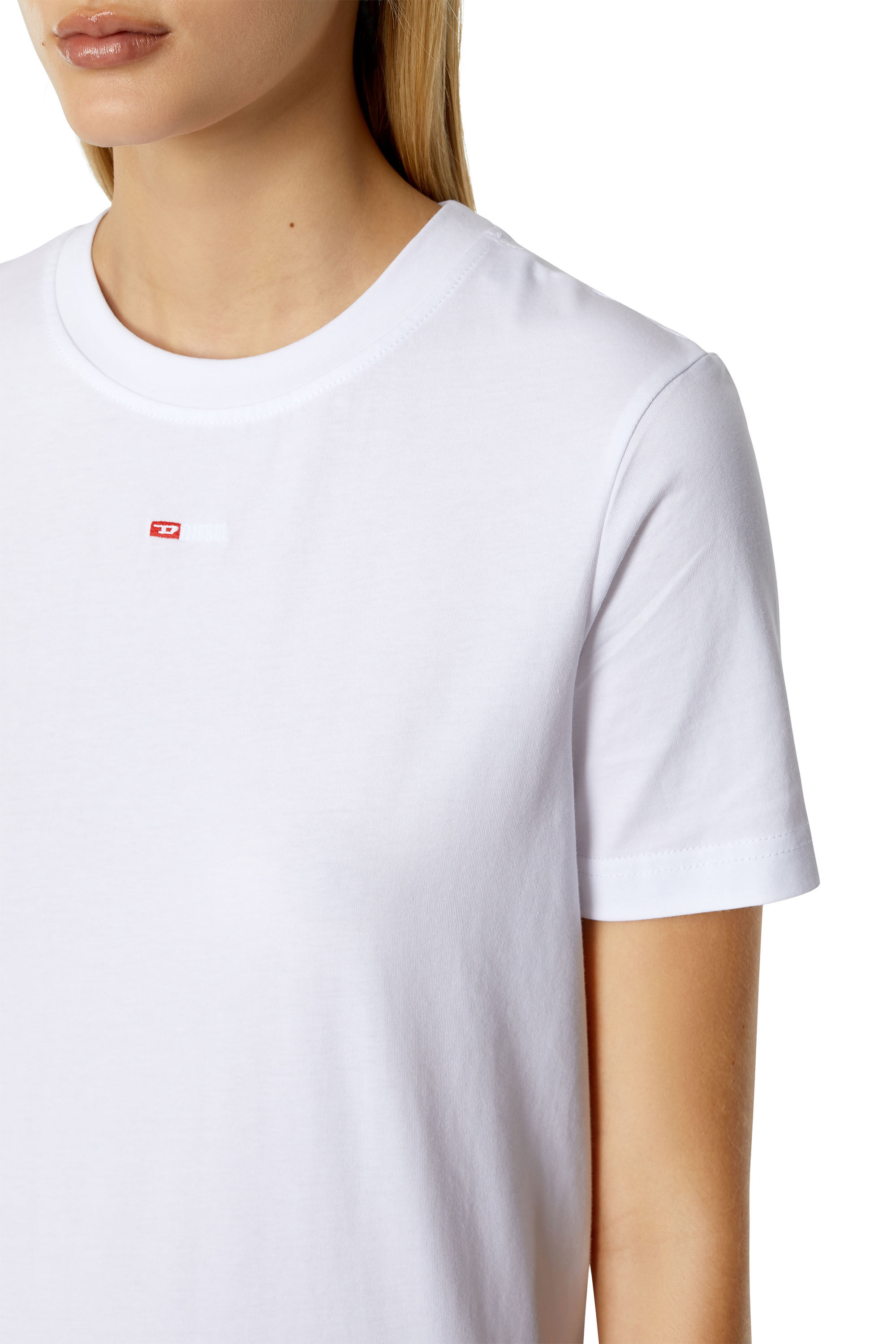 Diesel - T-REG-MICRODIV, Female's T-shirt with embroidered micro logo in White - 4
