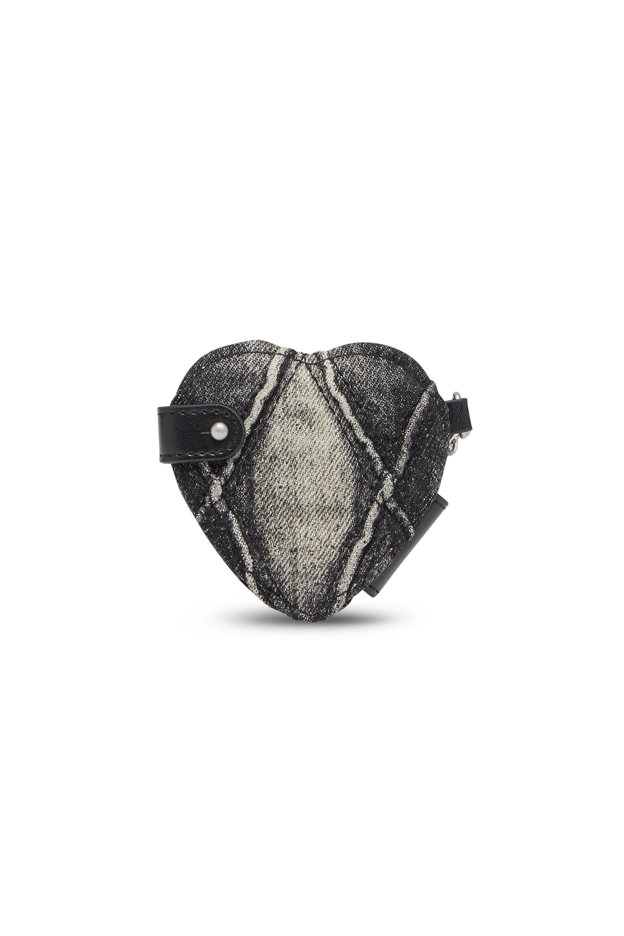Diesel - CHARM-D MIRROR, Female's Mirror charm in argyle quilted denim in Black - 2