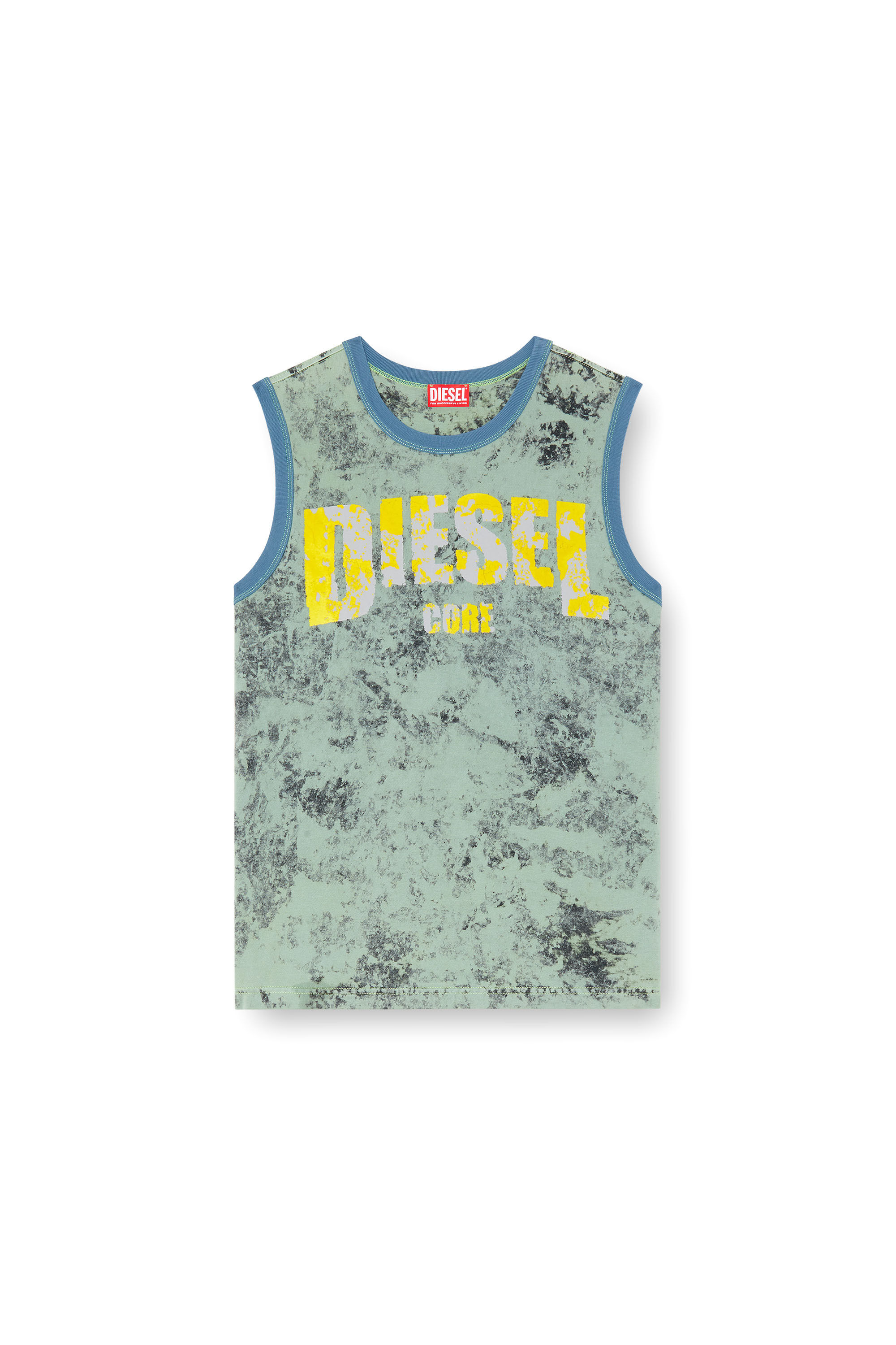 Diesel - T-BISCO-R1, Débardeur traité avec logo Diesel Core Homme in Vert - 2