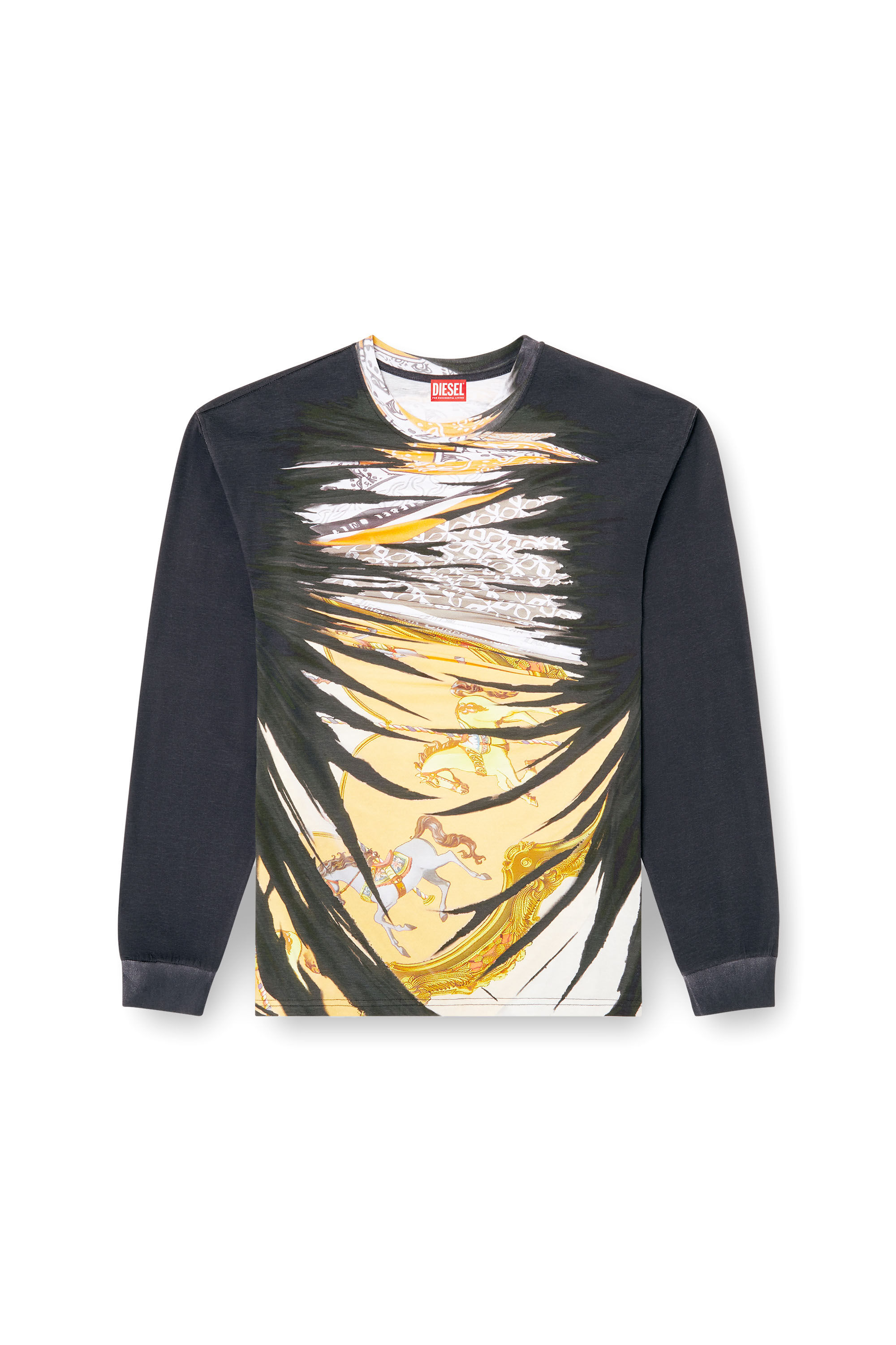 Diesel - T-BOXT-LS-R2, T-shirt à manches longues avec imprimé bandana Homme in Polychrome - 2