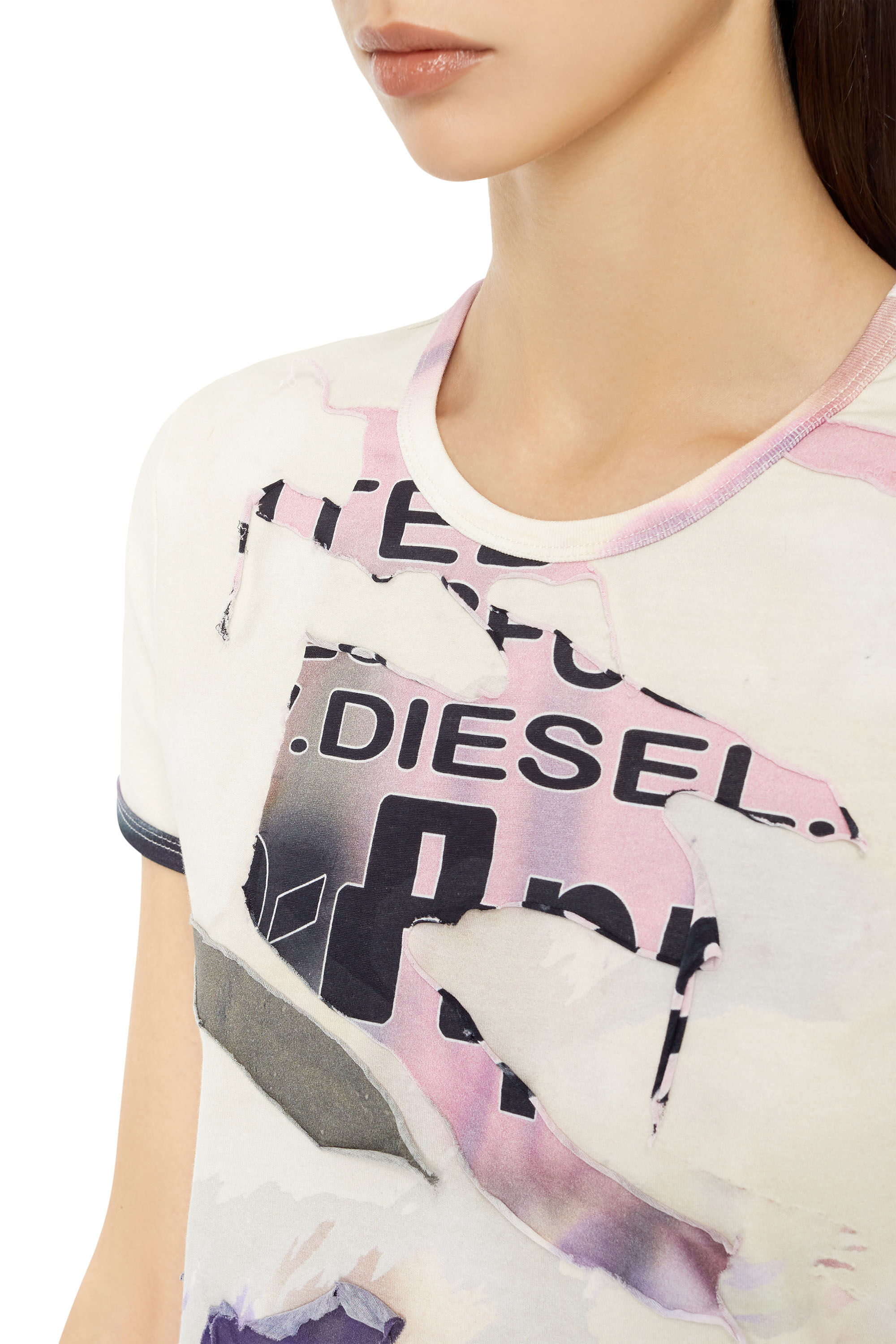 T UNCUTIE POFF Woman T shirt with peel off effect Diesel