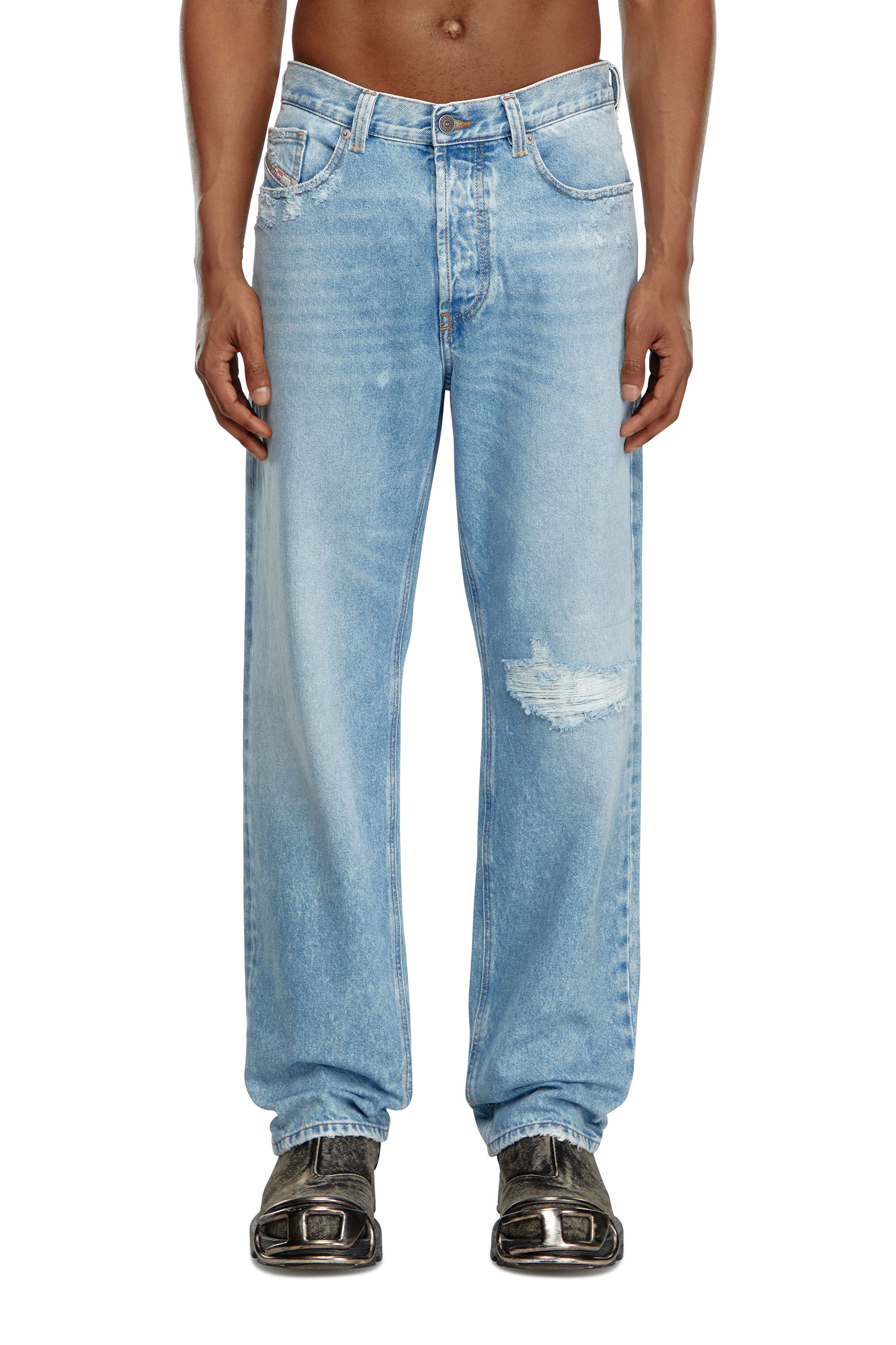 Diesel - Regular Jeans 2024 D-Macs 09J80 Homme, Bleu Clair - Image 3