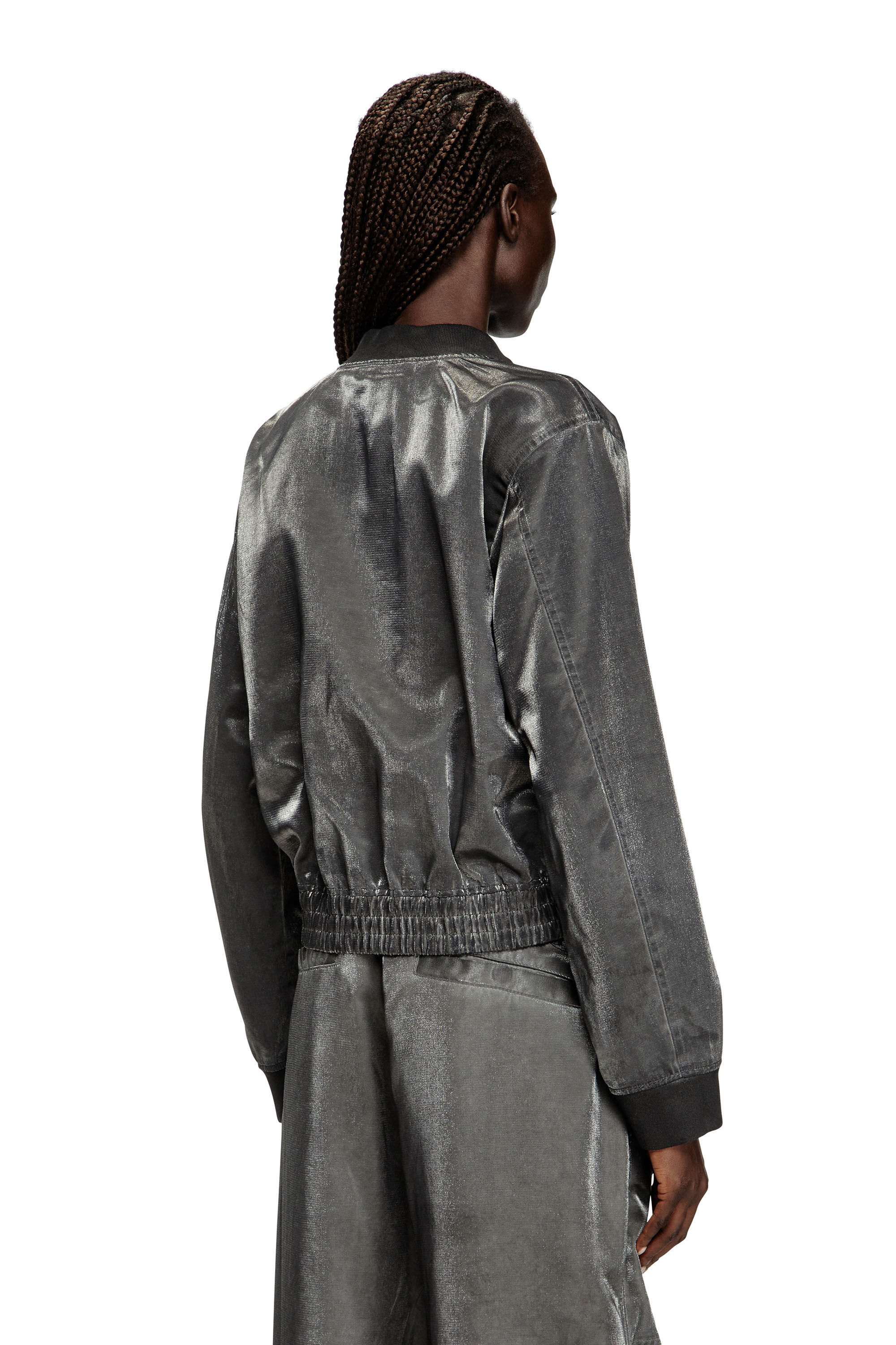 Diesel - G-HOST, Female's Satin bomber jacket in Dark Grey - 5