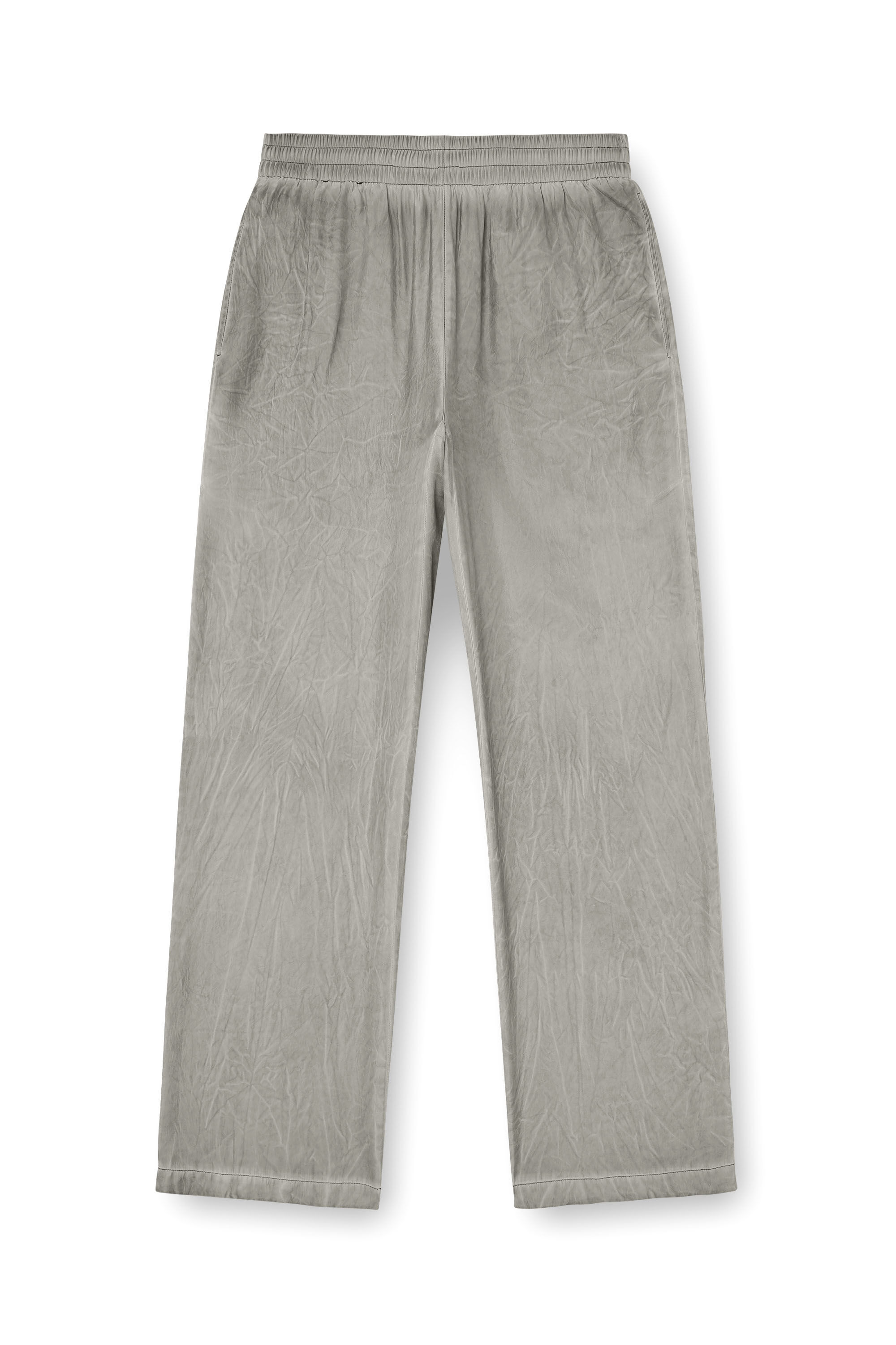 Diesel - P-LEON, Pantalon de survêtement fluide froissé Mixte in Gris - 2