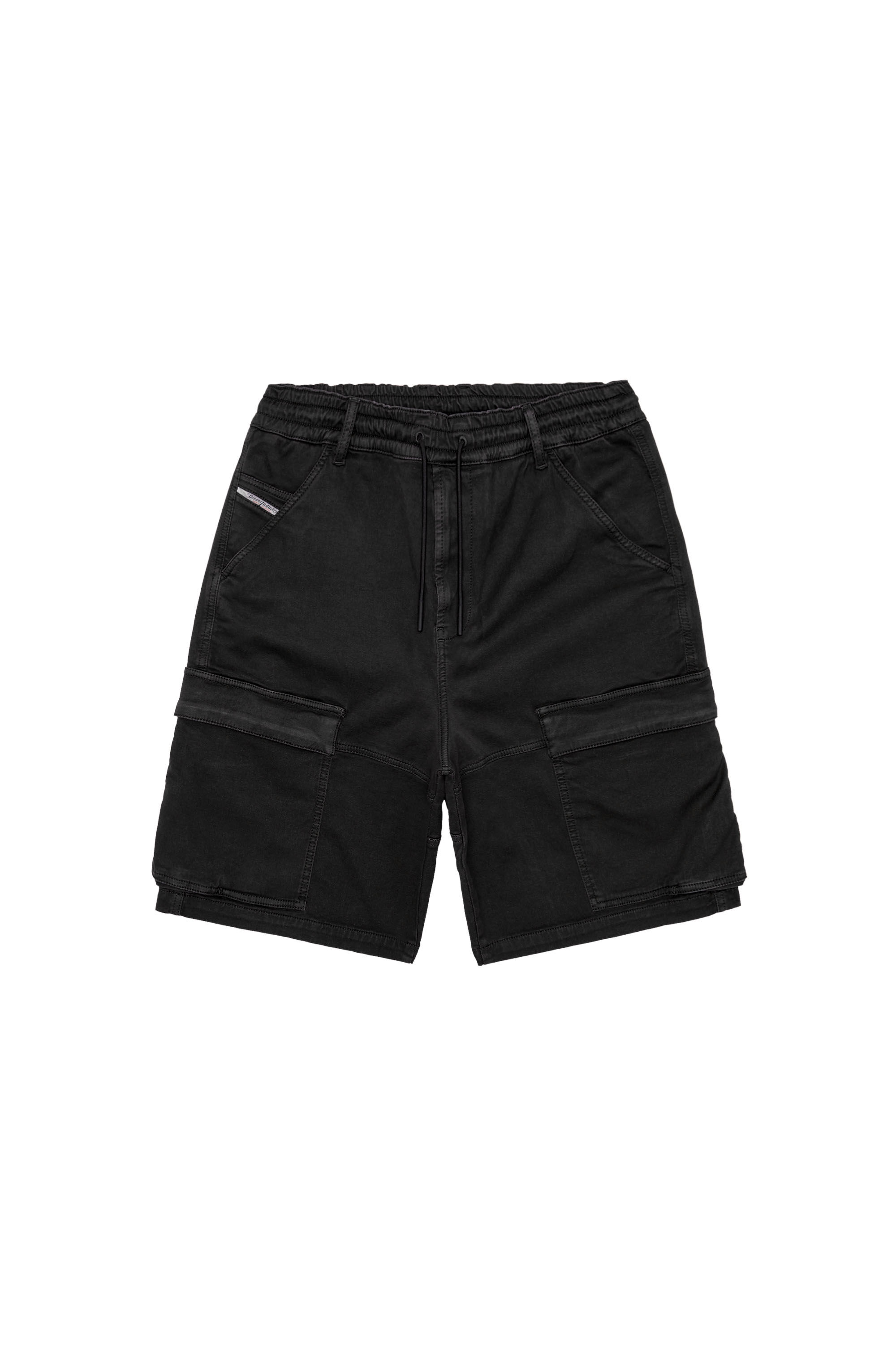 Diesel - D-KROOLEY-CARGO-SHORT JOGG, Male's Cargo shorts in JoggJeans in Black - 2