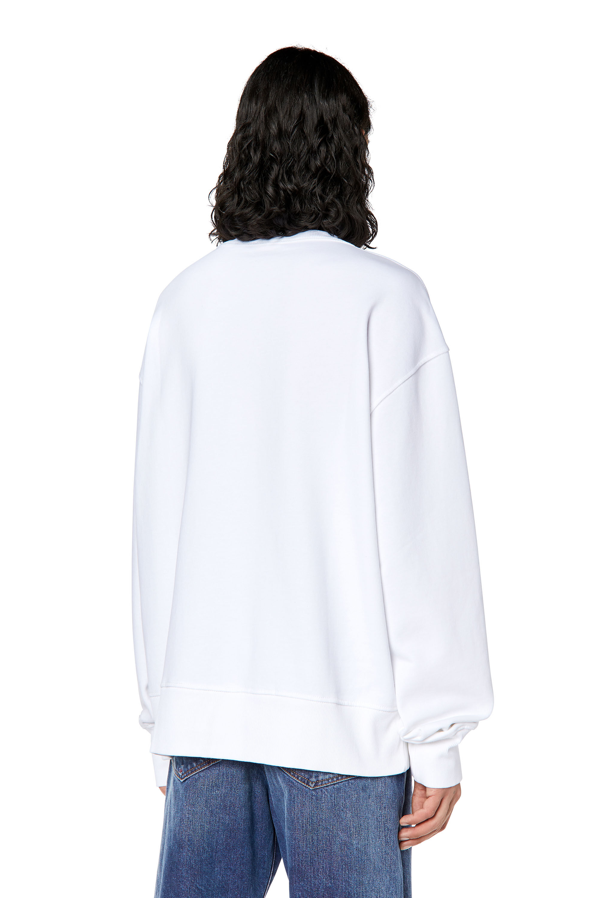 Diesel - S-MACS-DIVSTROYED, Male's Sweatshirt with peel-off letters in White - 4