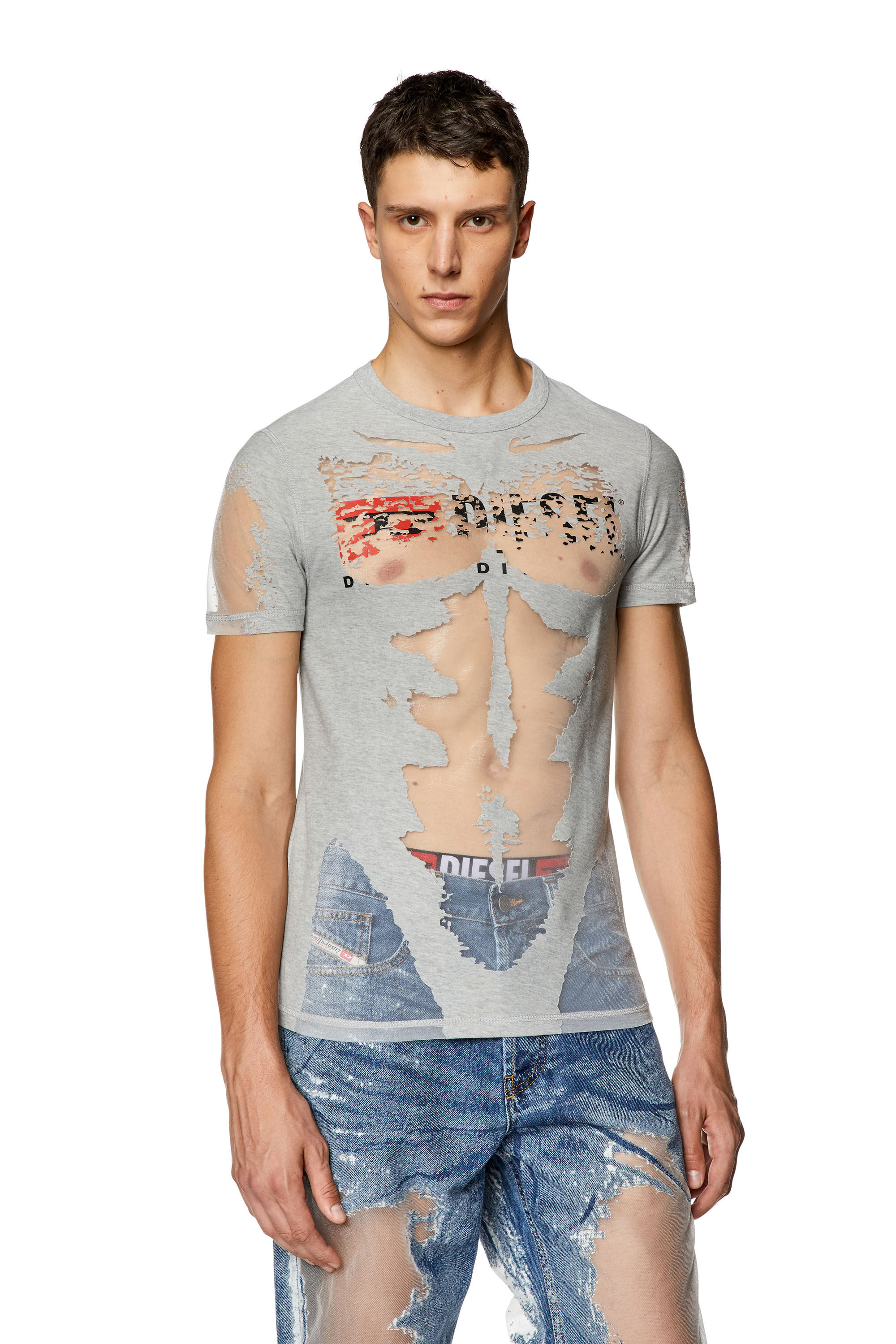 【2024年】もらって嬉しいお歳暮 人気ランキング Men's Diesel | Grey | panels sheer with T-shirt Burnout 指輪・リング