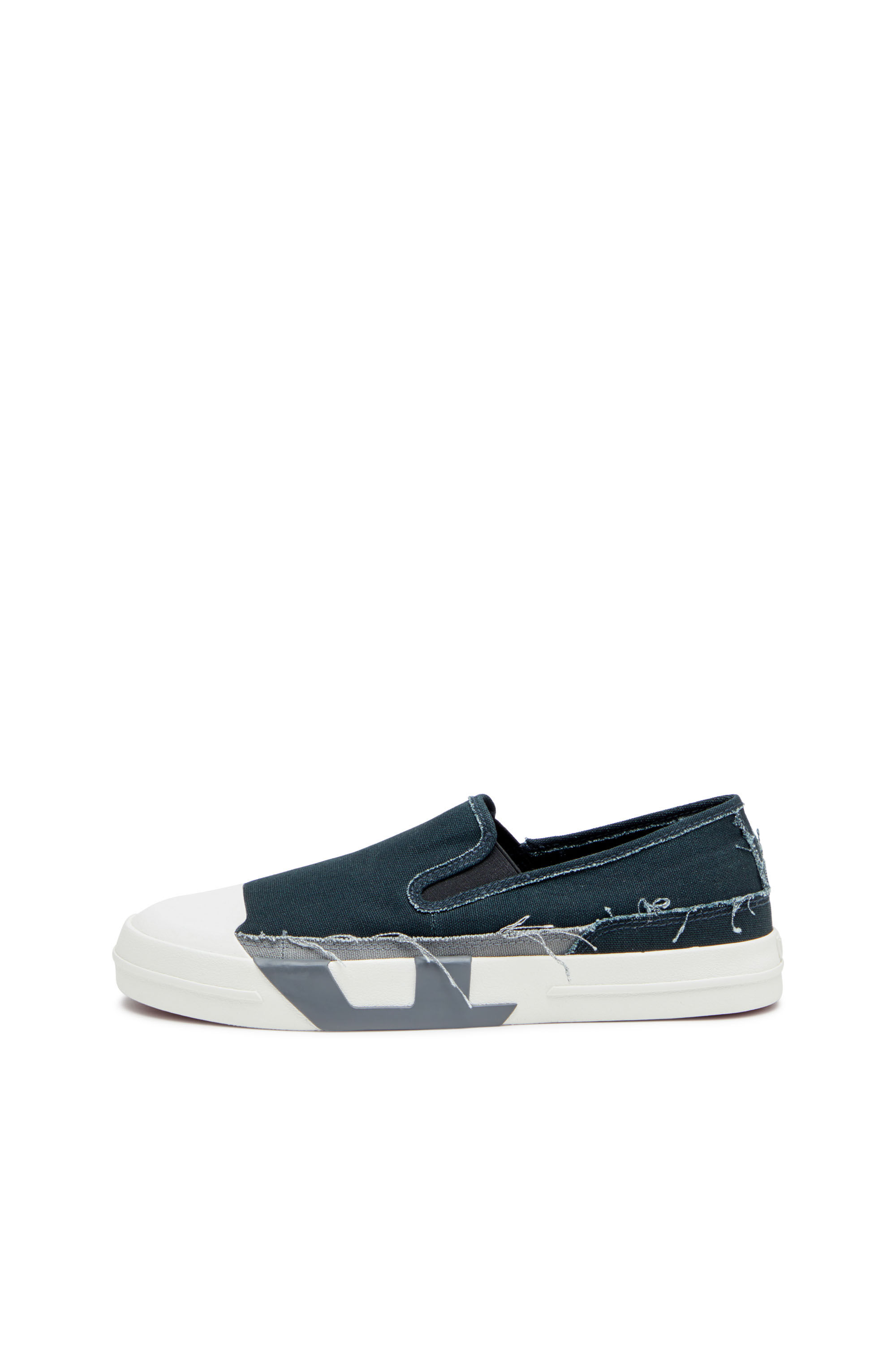 Diesel - S-D-VERSE SO, Male's S-D-Verse-Slip-on sneakers in frayed canvas in Blue/Grey - 7