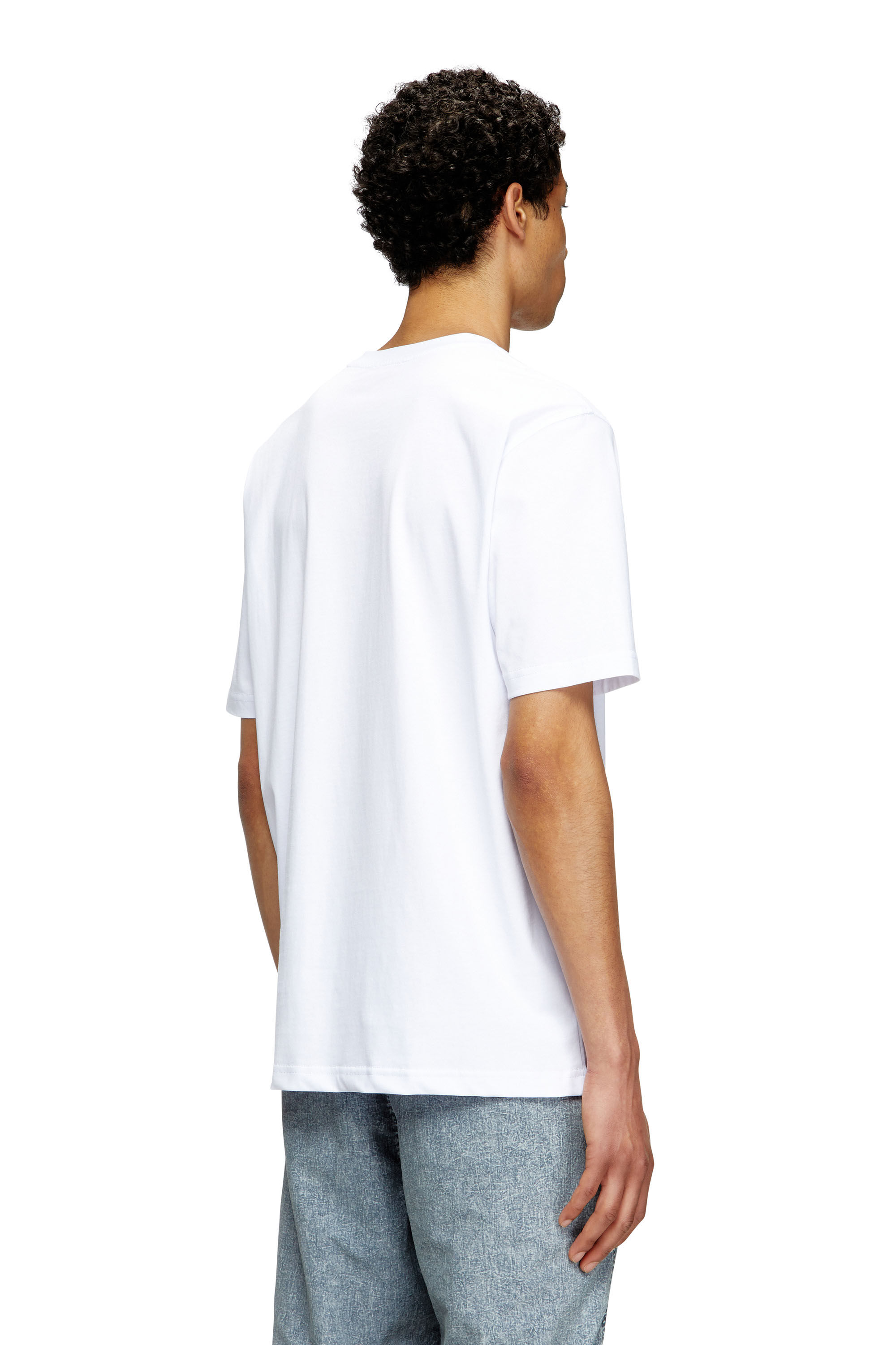 Diesel - T-ADJUST-MAREY, Male's T-shirt with cut-out Oval D in White - 4