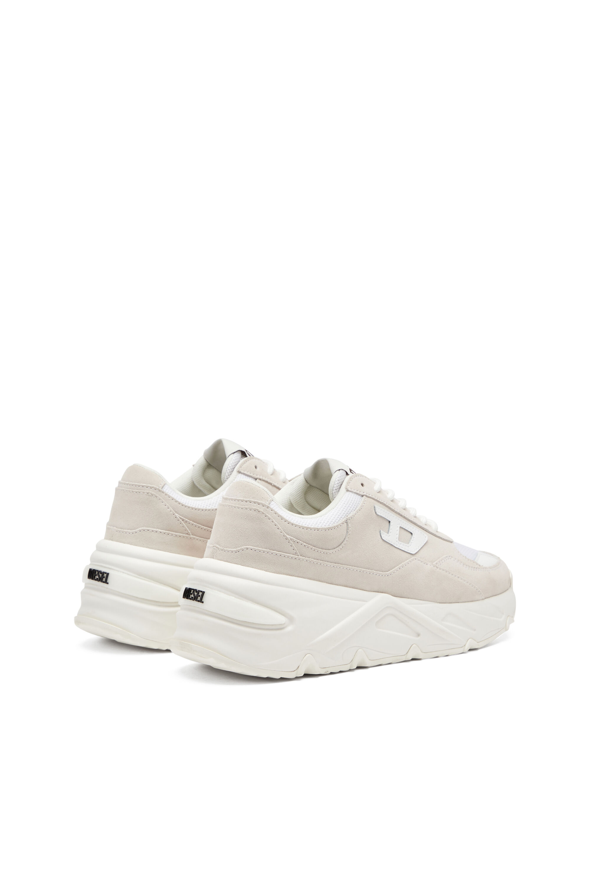 Diesel - S-SAVANNAH W, Female's S-Savannah-Platform sneakers in suede and mesh in White - 3
