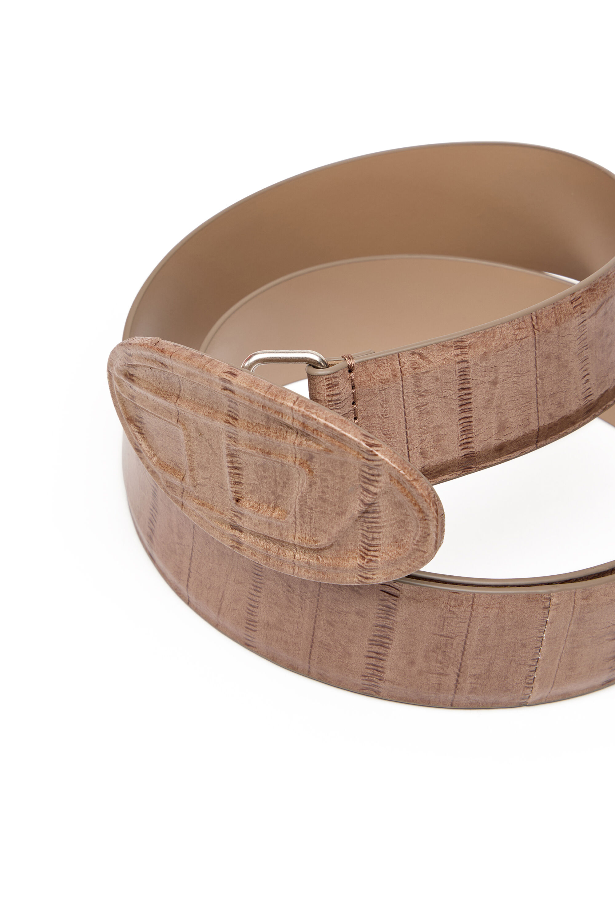 Diesel - B-1DR EMBRACED, Ceinture de 4 cm en cuir effet anguille Homme in Marron - 2