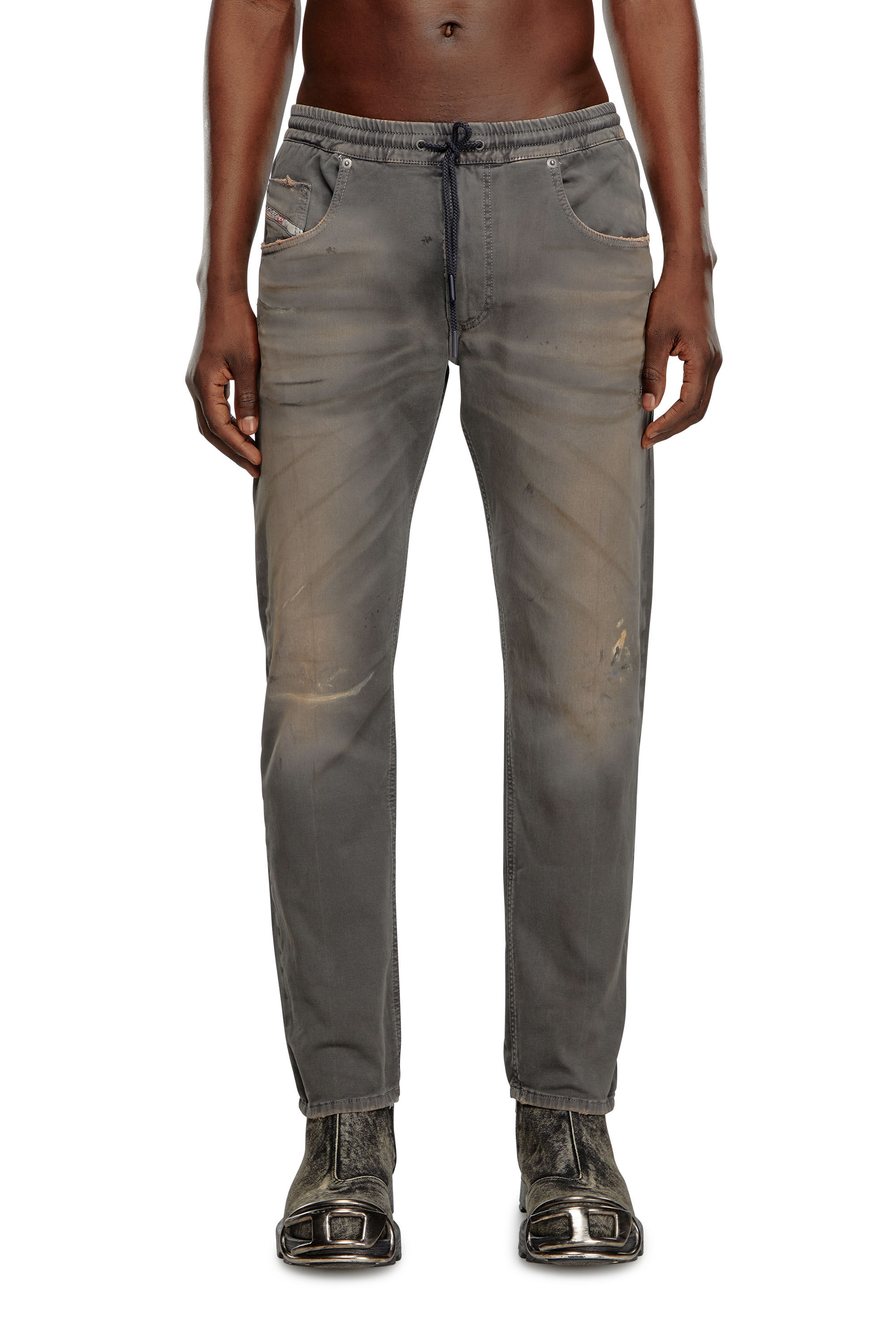 Diesel - Homme Tapered 2030 D-Krooley Joggjeans® 068LW, Gris foncé - Image 3