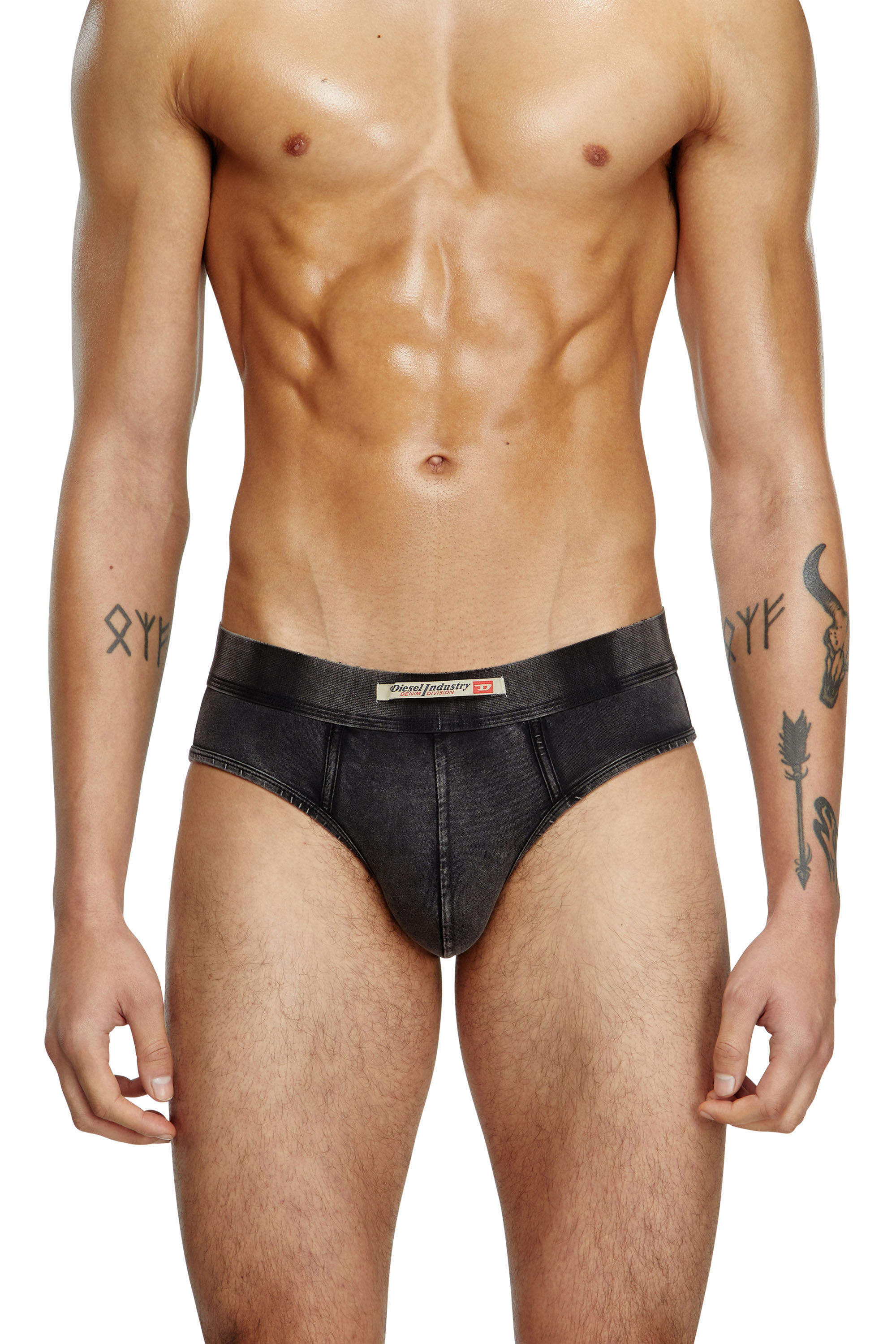 Diesel - UMBR-ANDRE-H, Male's Briefs in denim-effect cotton in Black - 3