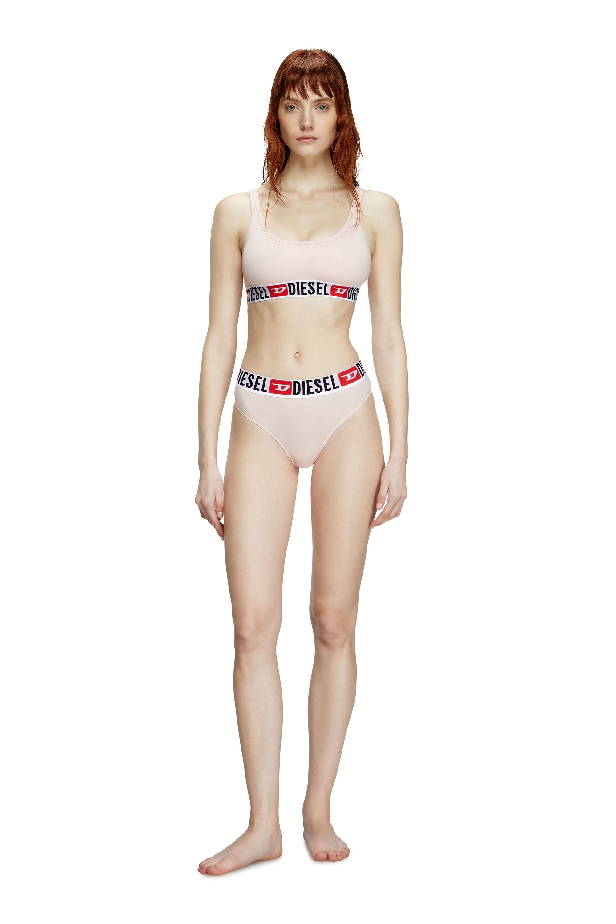 Diesel - UFSB-ORIBA, Female's Bralette with logo band in Pink - 2