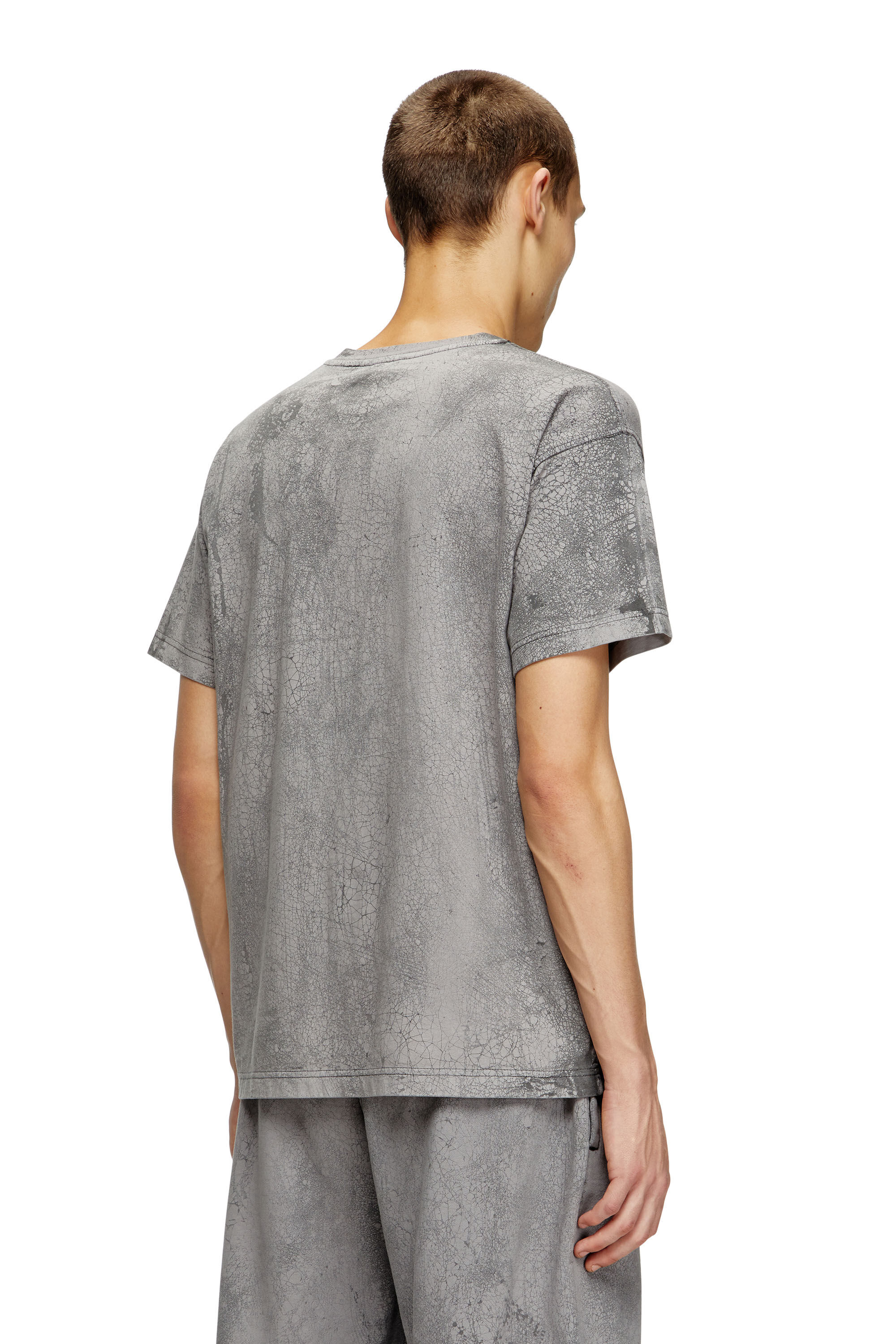 Diesel - T-NORM-T8, Male's T-shirt in waxed jersey in Grey - 4