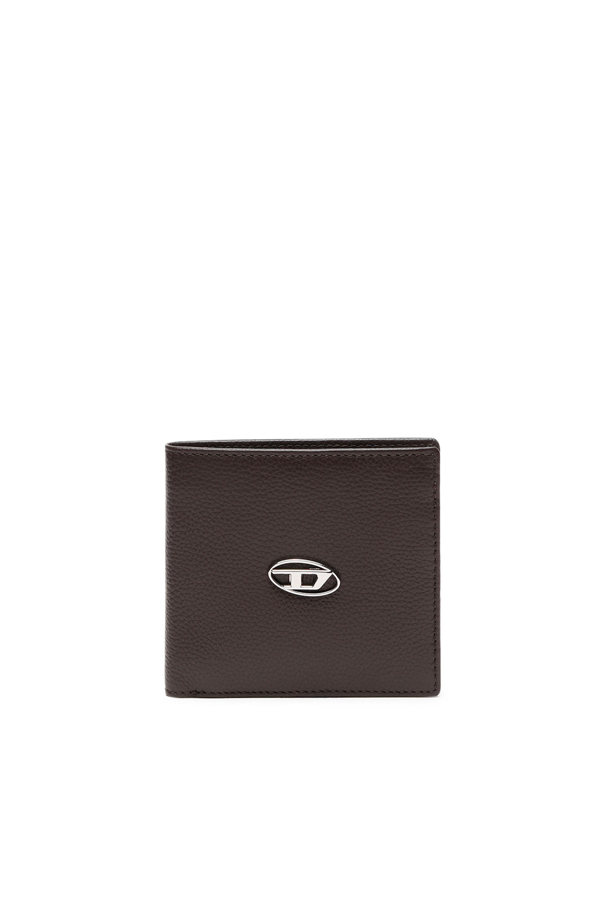 Diesel - BI FOLD COIN S, Male's Bi-fold wallet in grainy leather in Brown - 1