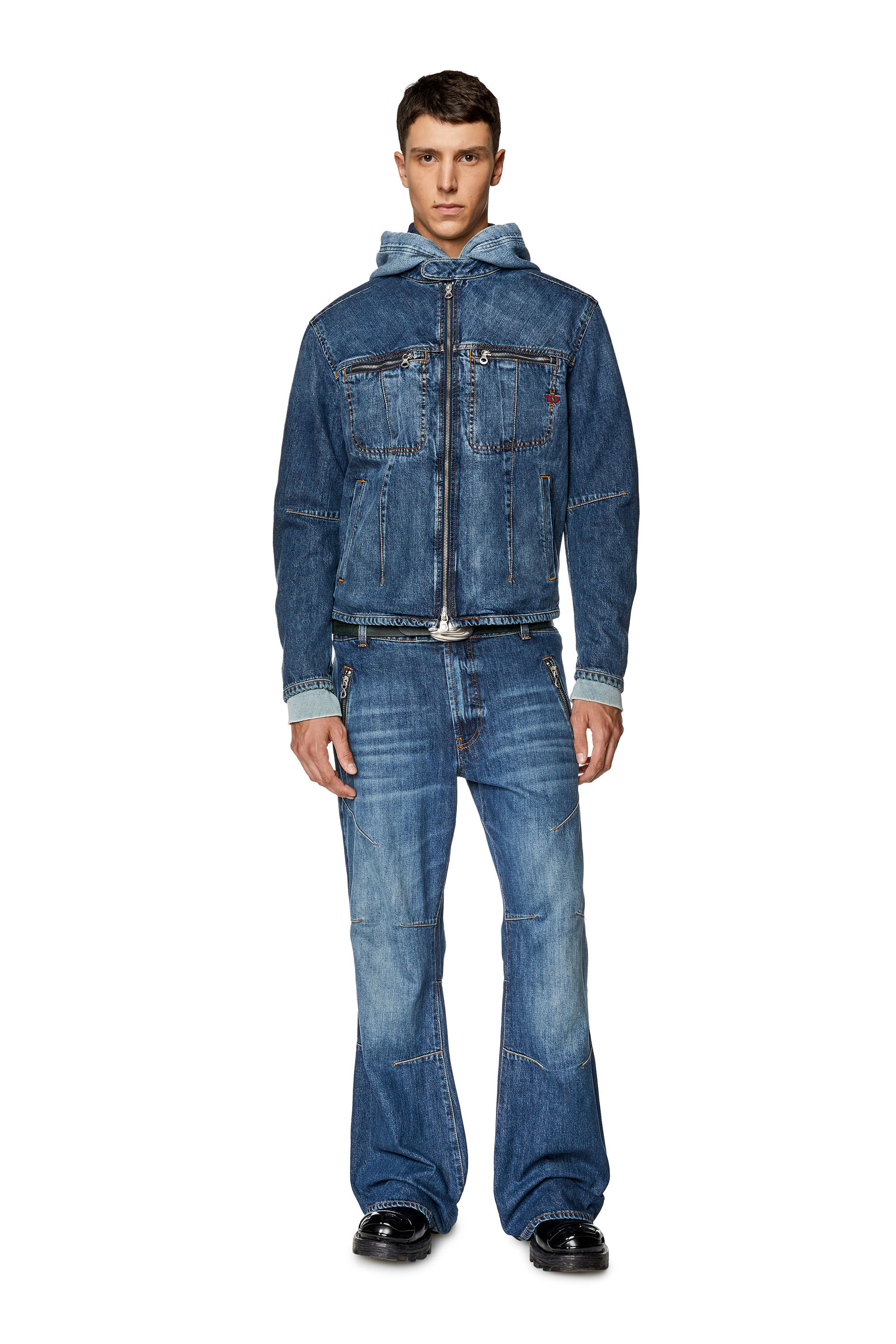 Men's Zip denim jacket | Blue | Diesel