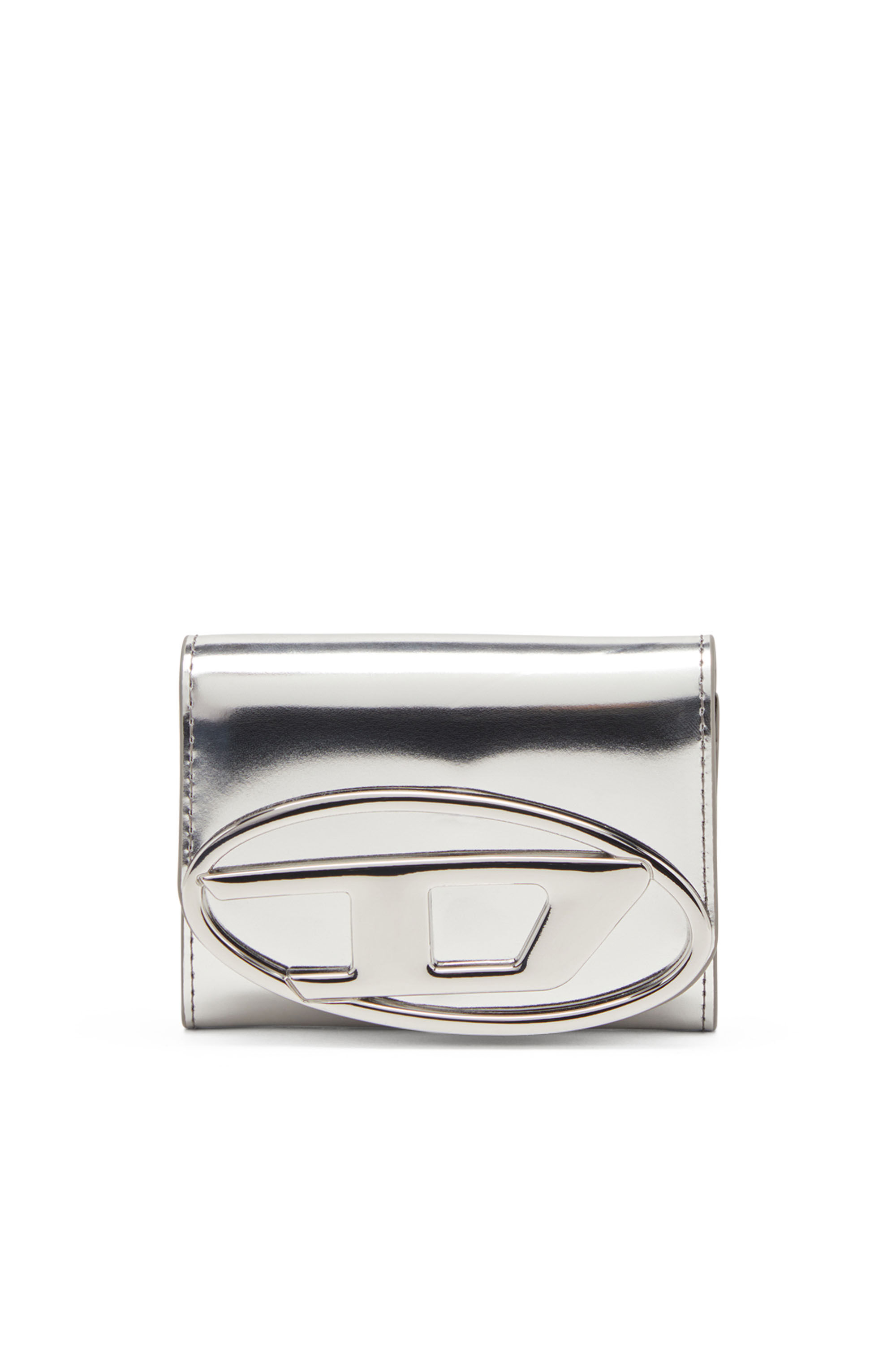 Diesel - 1DR CARD HOLDER BI-FOLD ZIP III, Silver - Image 1