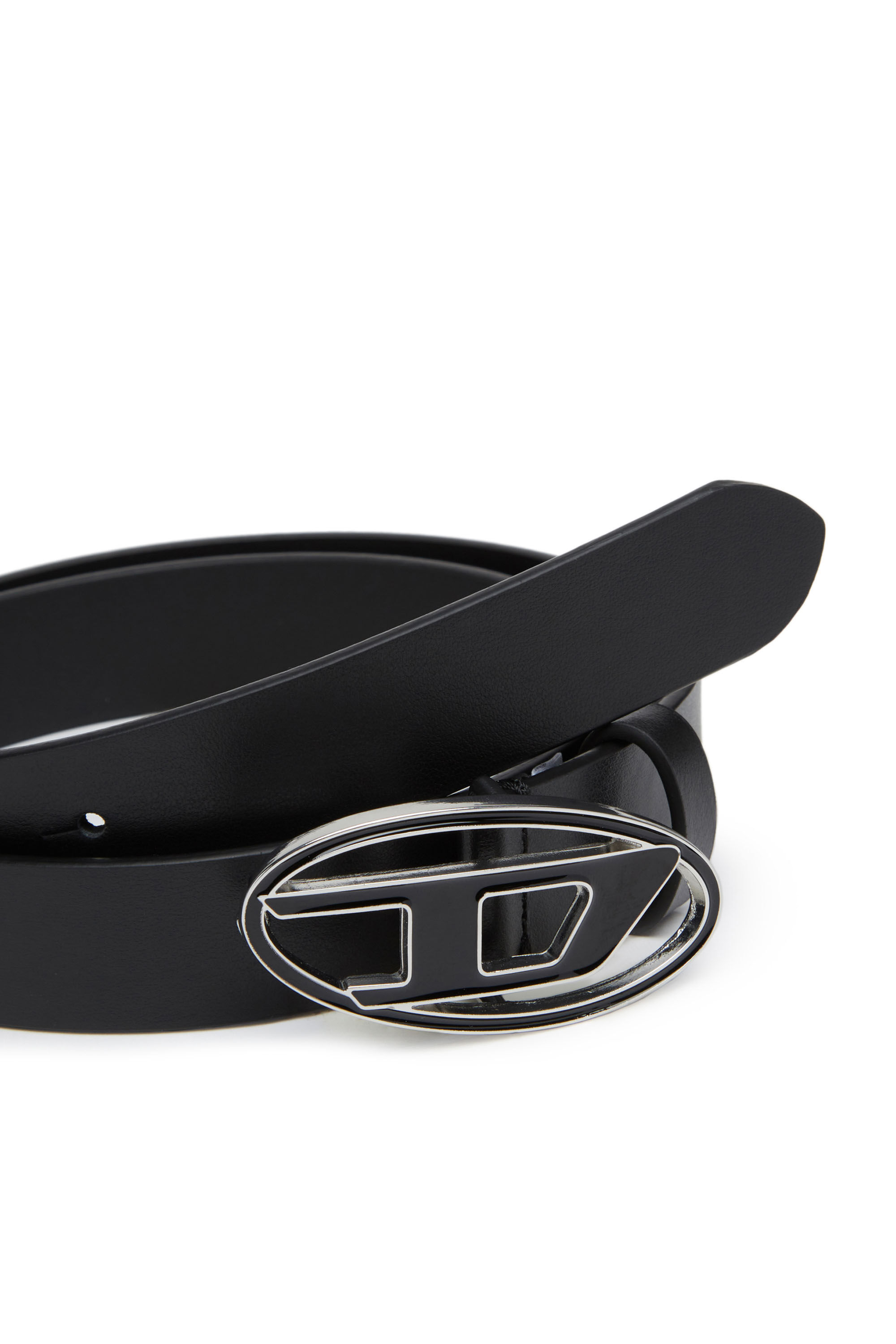 日本未入荷 Women's Leather belt with enamelled buckle | Black | Diesel 小物