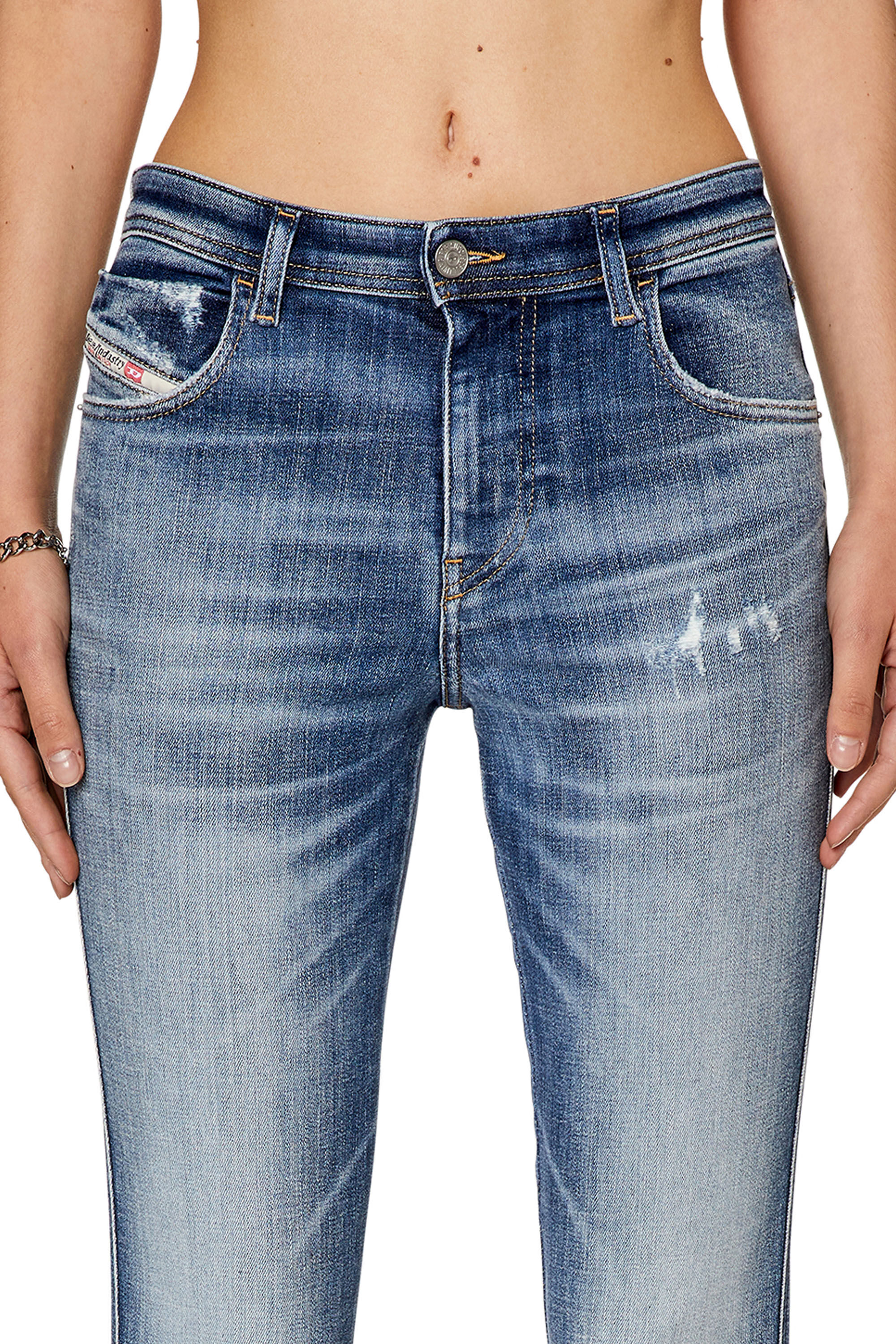 Diesel - Skinny Jeans 2015 Babhila 09G35, Bleu moyen - Image 4