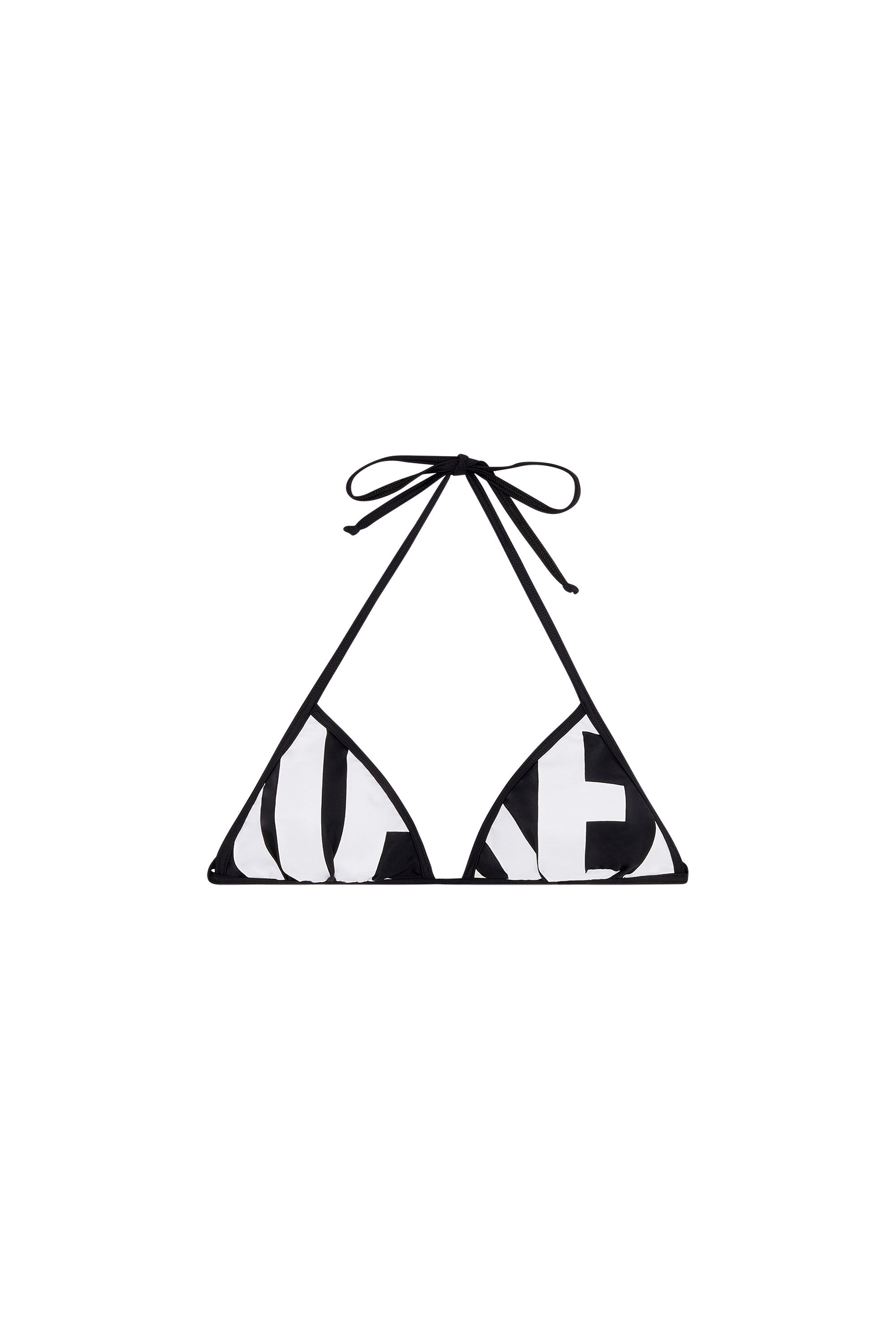 Diesel - BFB-SEES-A, Female's Bikini top with cut-off Diesel logo in Black/White - 4