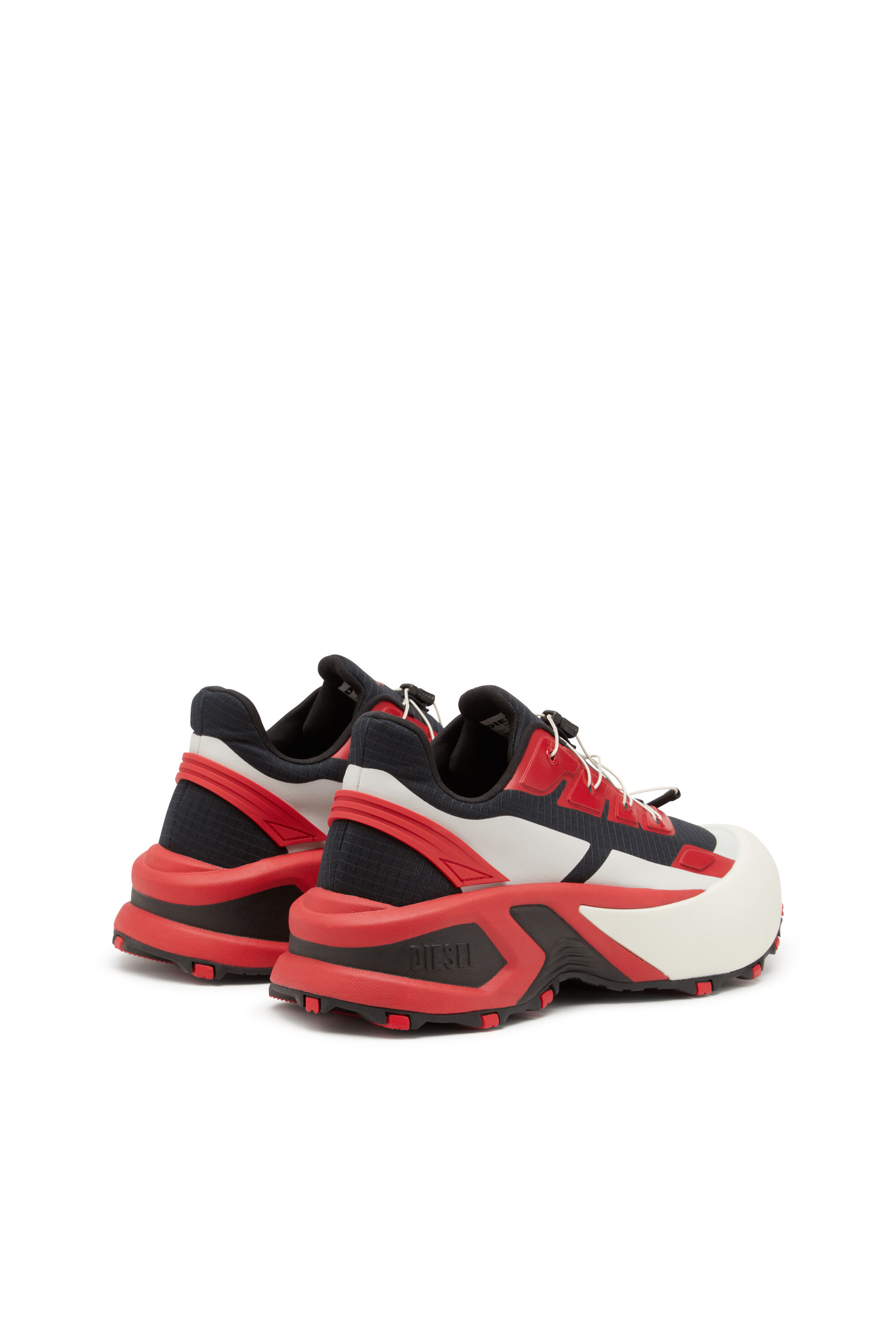 Diesel - D-CAGE RUNNER, Male's D-Cage Runner-Sneakers in TPU-trimmed ripstop in Black/Red - 3