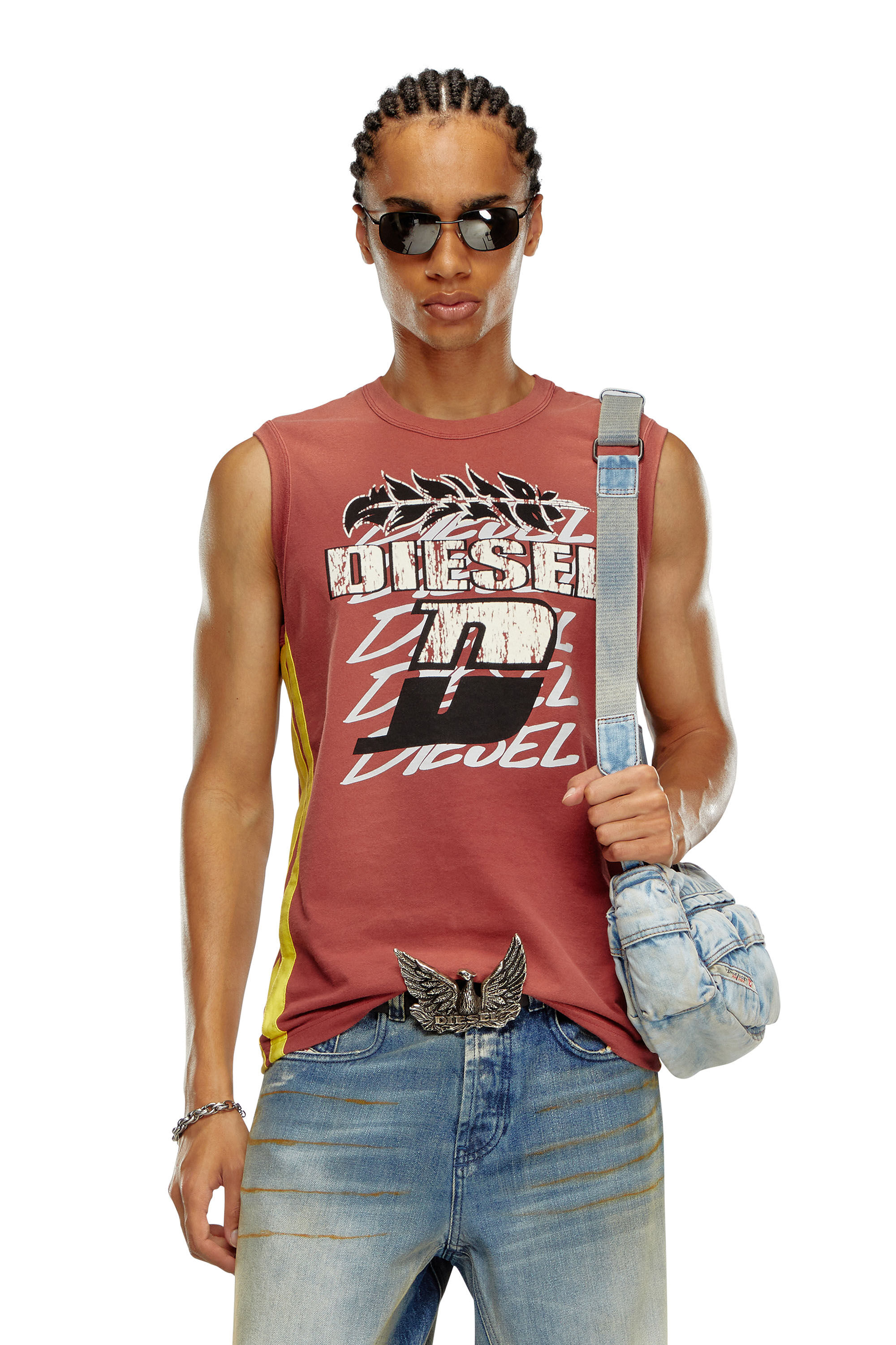 Diesel - T-BISCO-STRIPE, Rouge - Image 3