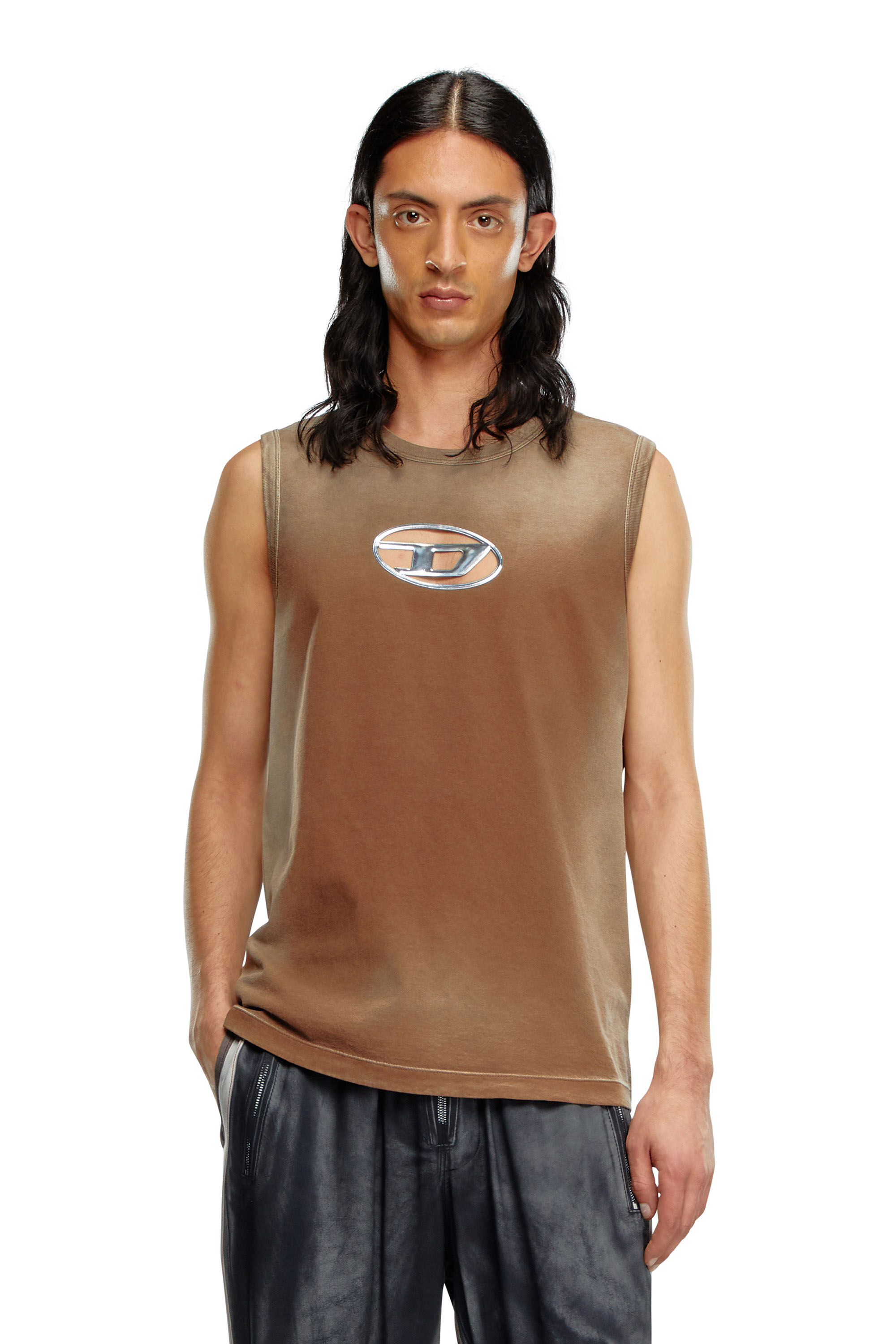 ファッション 通販 Oval puffy with top tank Faded Men's D Diesel | Brown | トップス