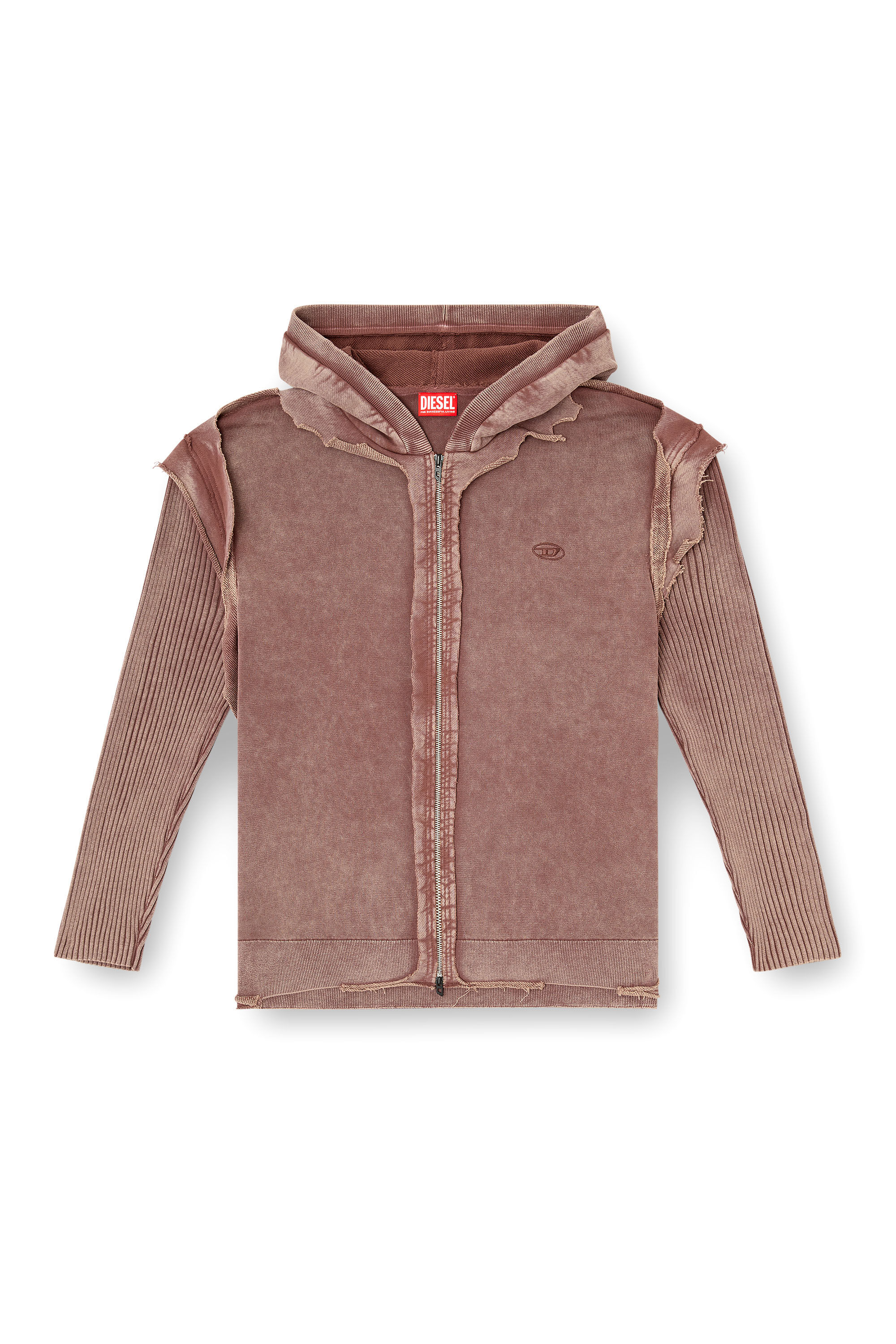 Diesel - K-PELTO, Sweat-shirt à capuche zippé avec effet destroy Homme in ToBeDefined - 2
