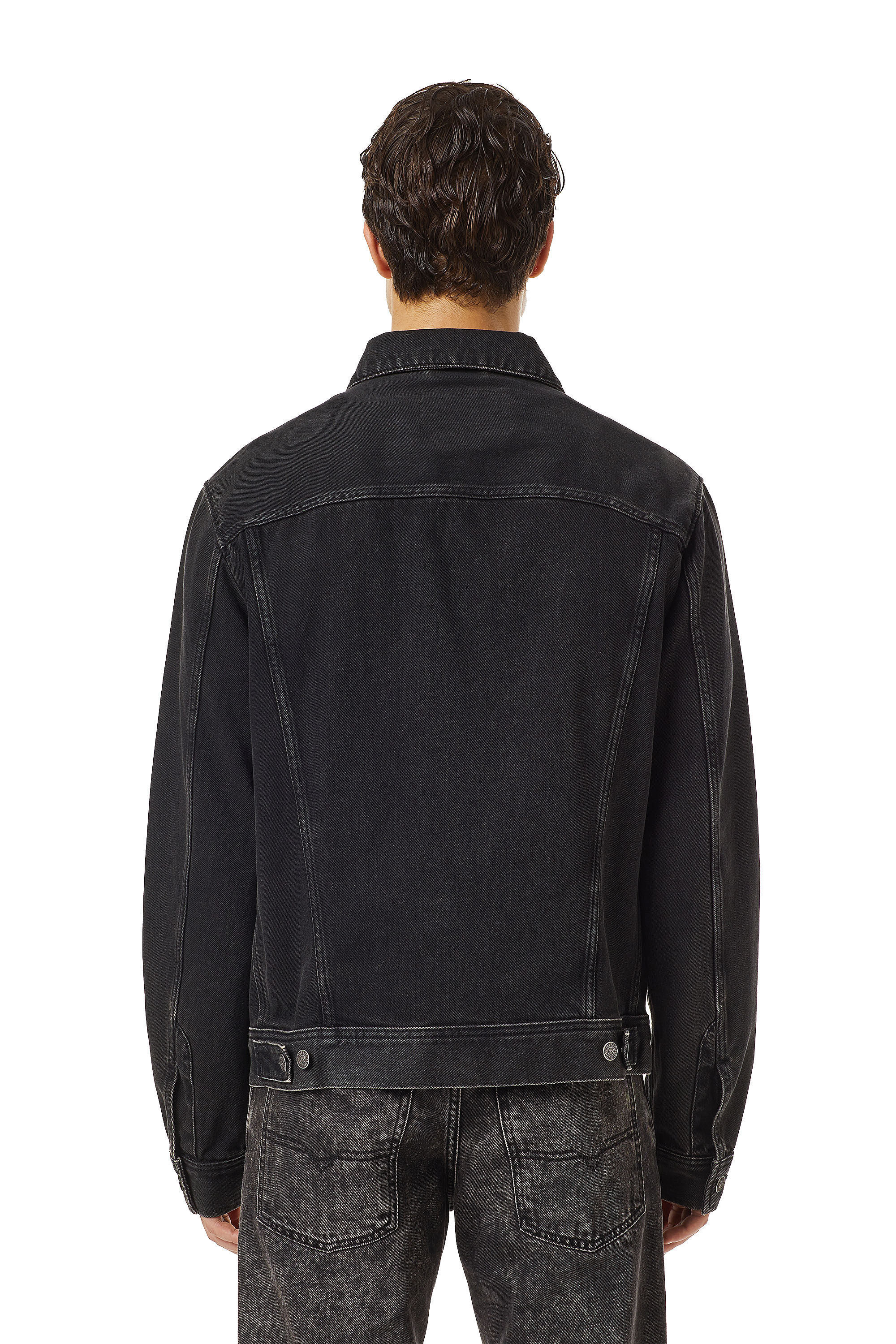 Diesel - D-BARCY TRUCKER JACKET, Male's Regular-fit trucker jacket in Black/Dark Grey - 5